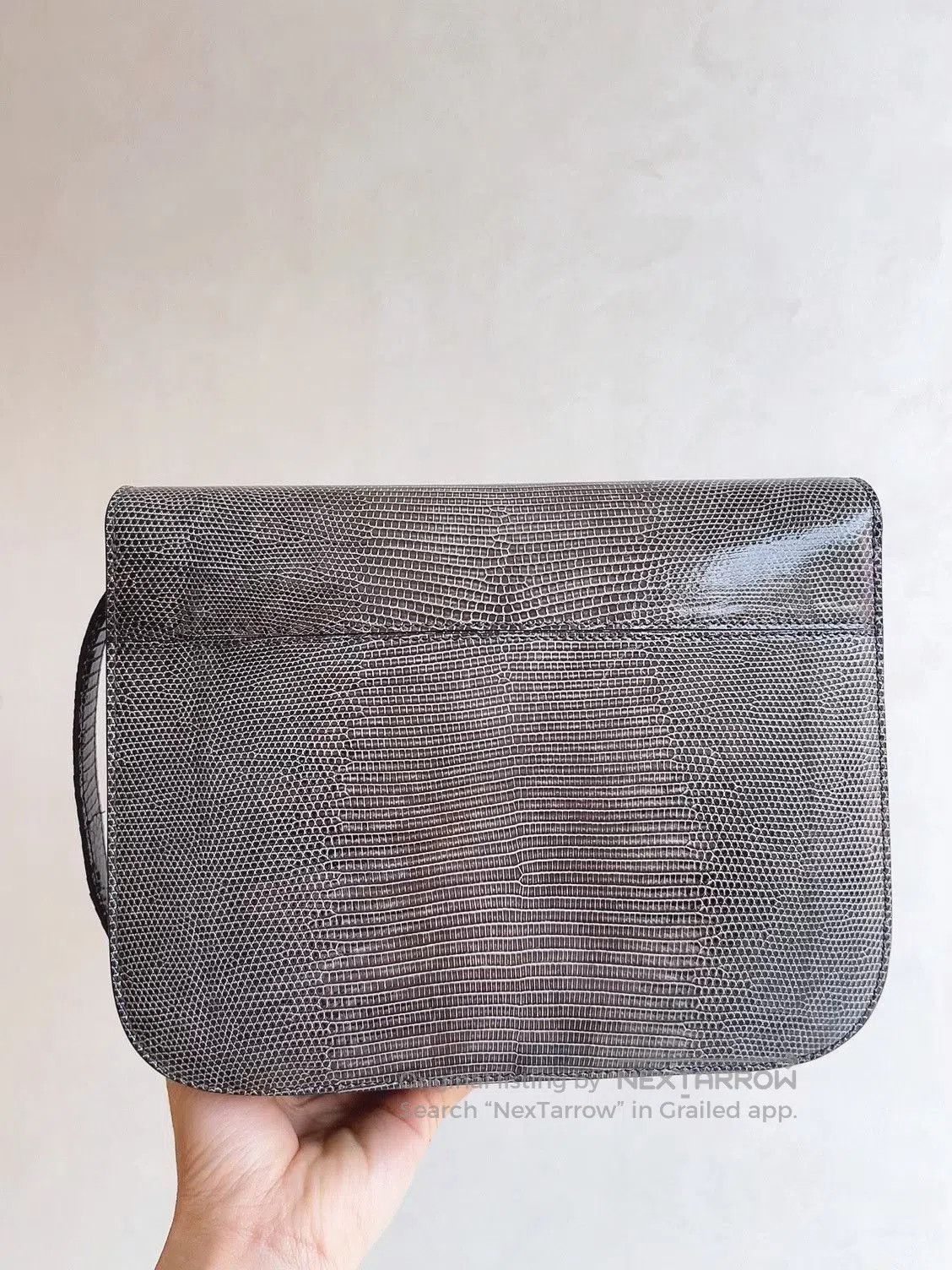 Celine Celine Box Medium Lizard Skin Gray. Size ONE SIZE - 3 Thumbnail