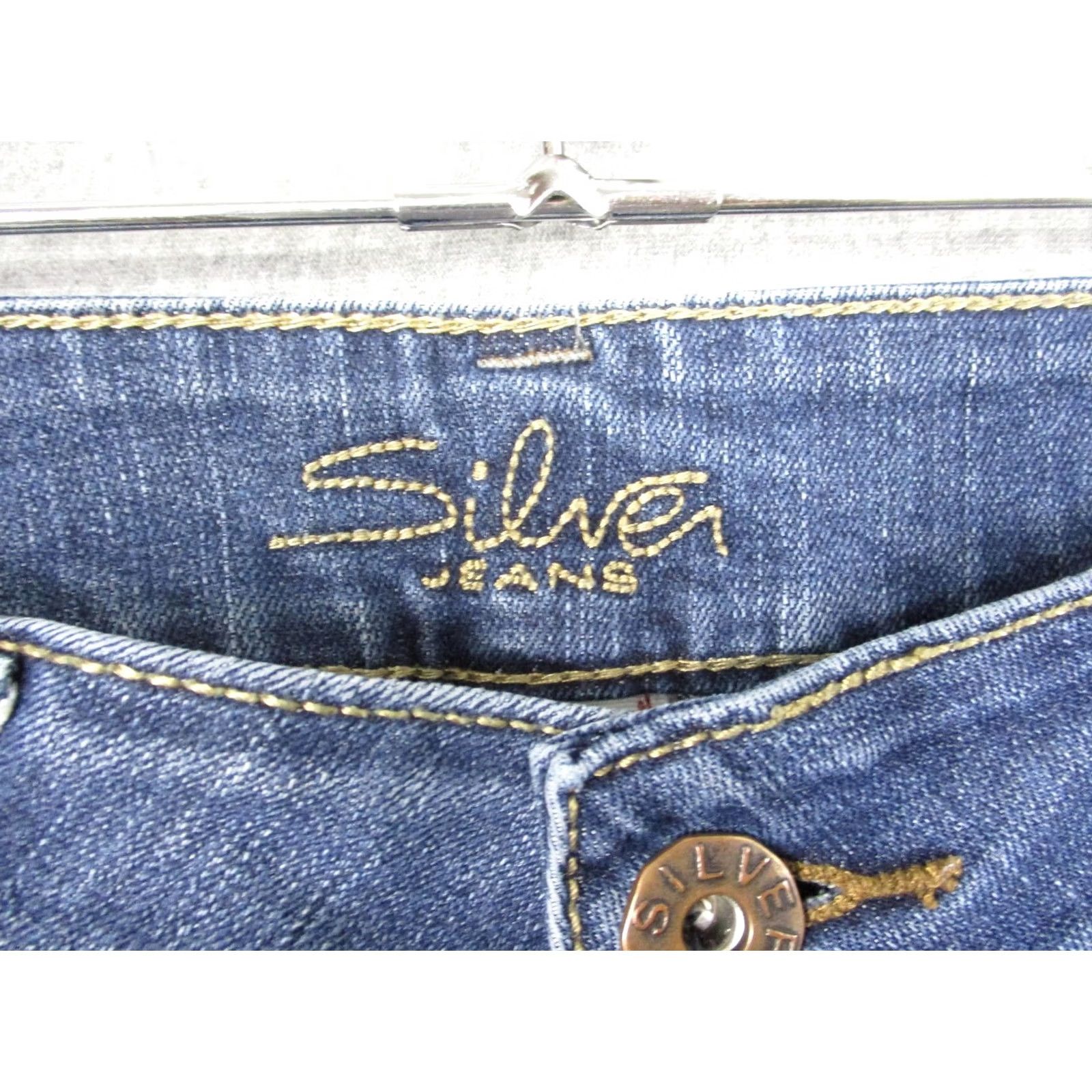 Silver Jeans Co. Silver Jeans Suki Surplus Jeans Womens 31x32 Blue Medium Wash Bootcut Denim Jeans Women's W31 L32 Size 24" / US 00 / IT 34 - 5 Thumbnail
