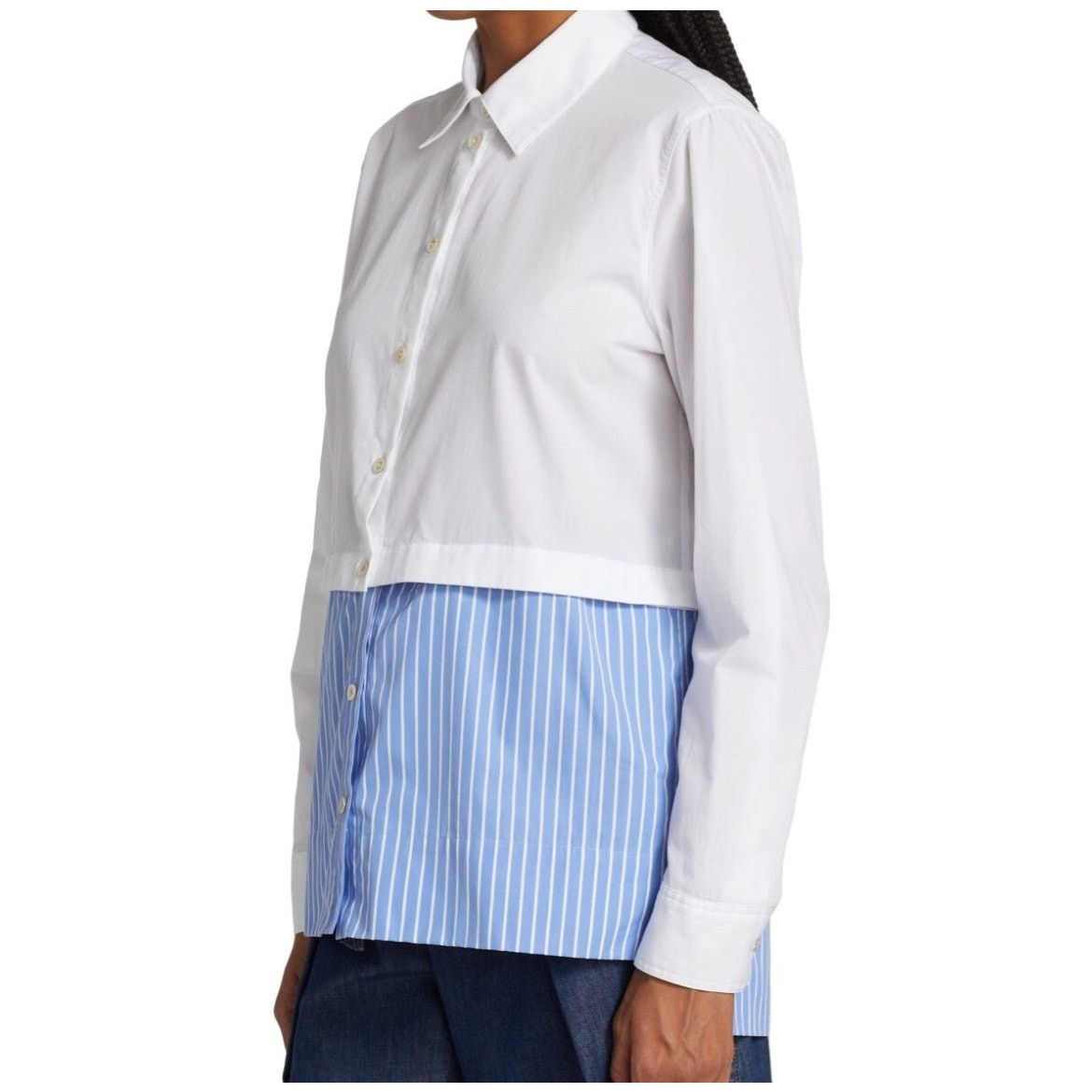 Rosetta Getty Rosetta Getty Paneled Cotton Button-Front Shirt Size M / US 6-8 / IT 42-44 - 6 Thumbnail