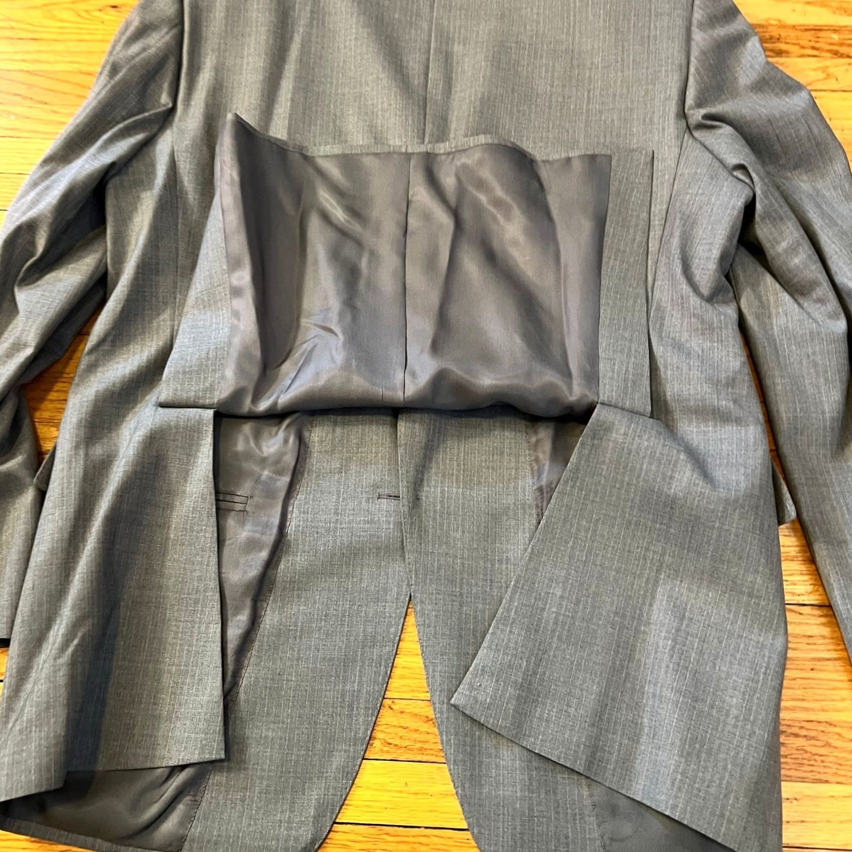Kenzo ENZO Sport Coat Mens 42 Striped Two Button Double Vented Blazer Gray Coat Mens 42 Gray Enzo Blazer Sport Coat Size 42R - 5 Thumbnail
