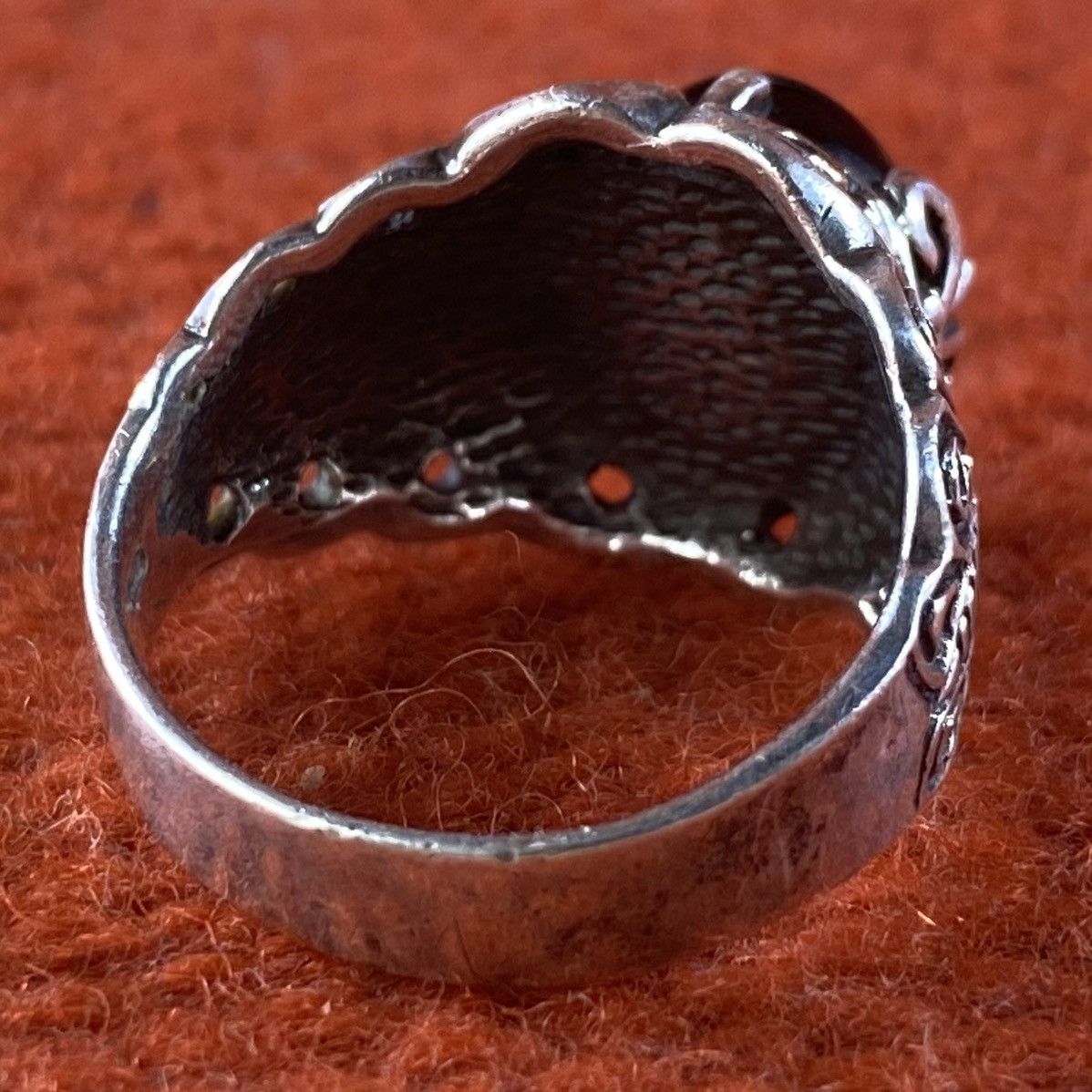 Japanese Brand × Kapital × Vintage Vtg Sterling Silver Black Onyx Chunky Butterfly Signet Ring Size ONE SIZE - 5 Thumbnail