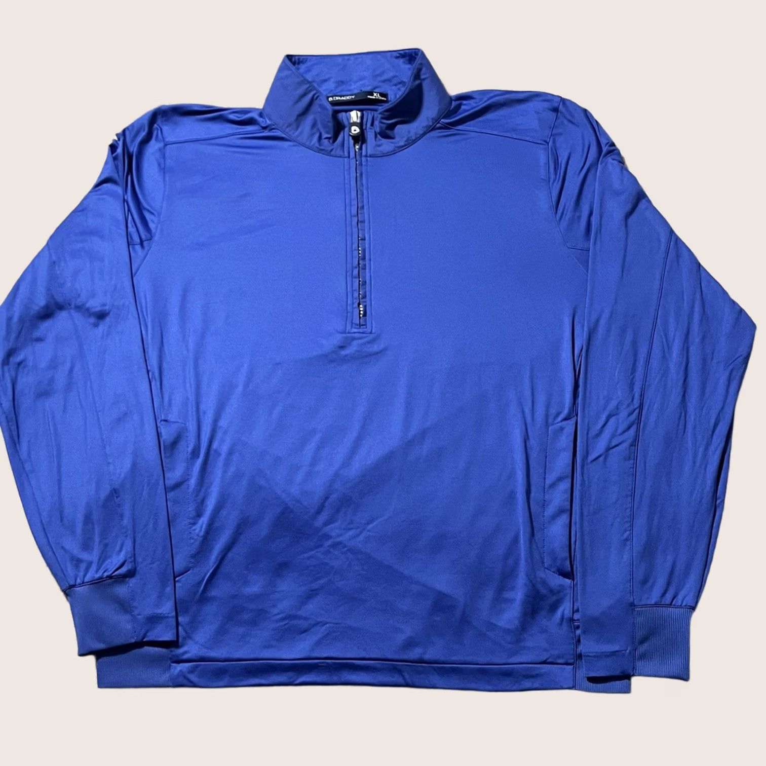 Vintage B. Draddy 1/4 Zip Pullover Mens XL Performance Golf Stretch Pocket Long Sleeve Blue Size US XL / EU 56 / 4 - 1 Thumbnail