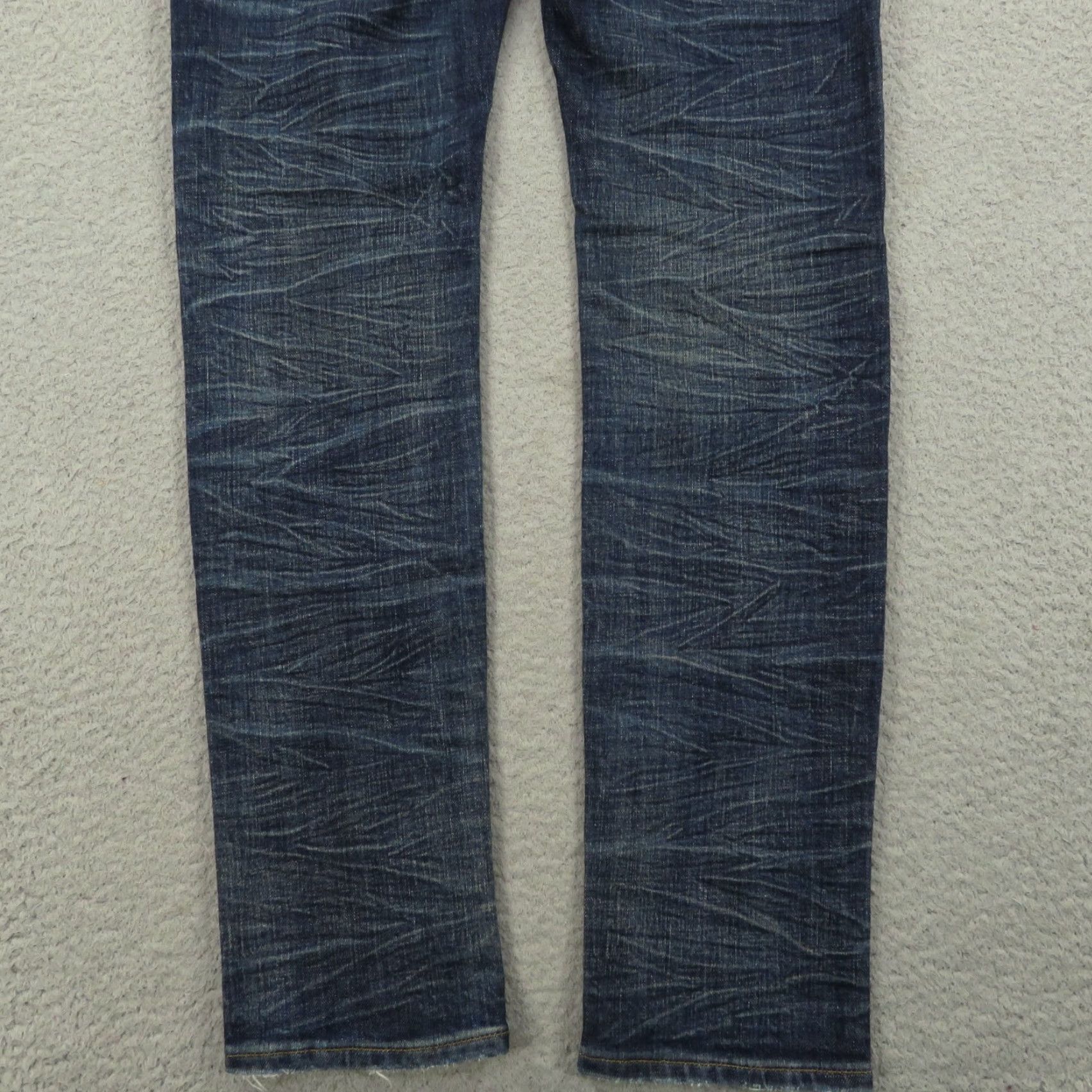 J Brand Purple Brand Jeans Men 32x34 P001 Low Rise Slim Fit Dark Indigo Fades Distressed Jeans Size US 32 / EU 48 - 3 Thumbnail