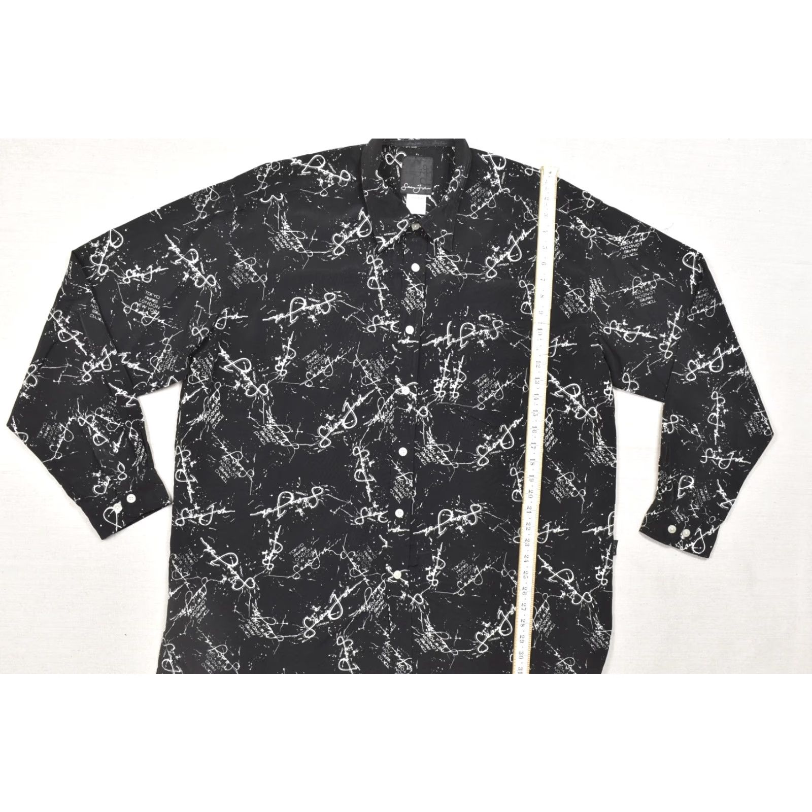 Sean John Sean John Shirt XXL Men Black White Script Print Logo Long Sleeve Button-Up Collared casual Size US XXL / EU 58 / 5 - 4 Thumbnail