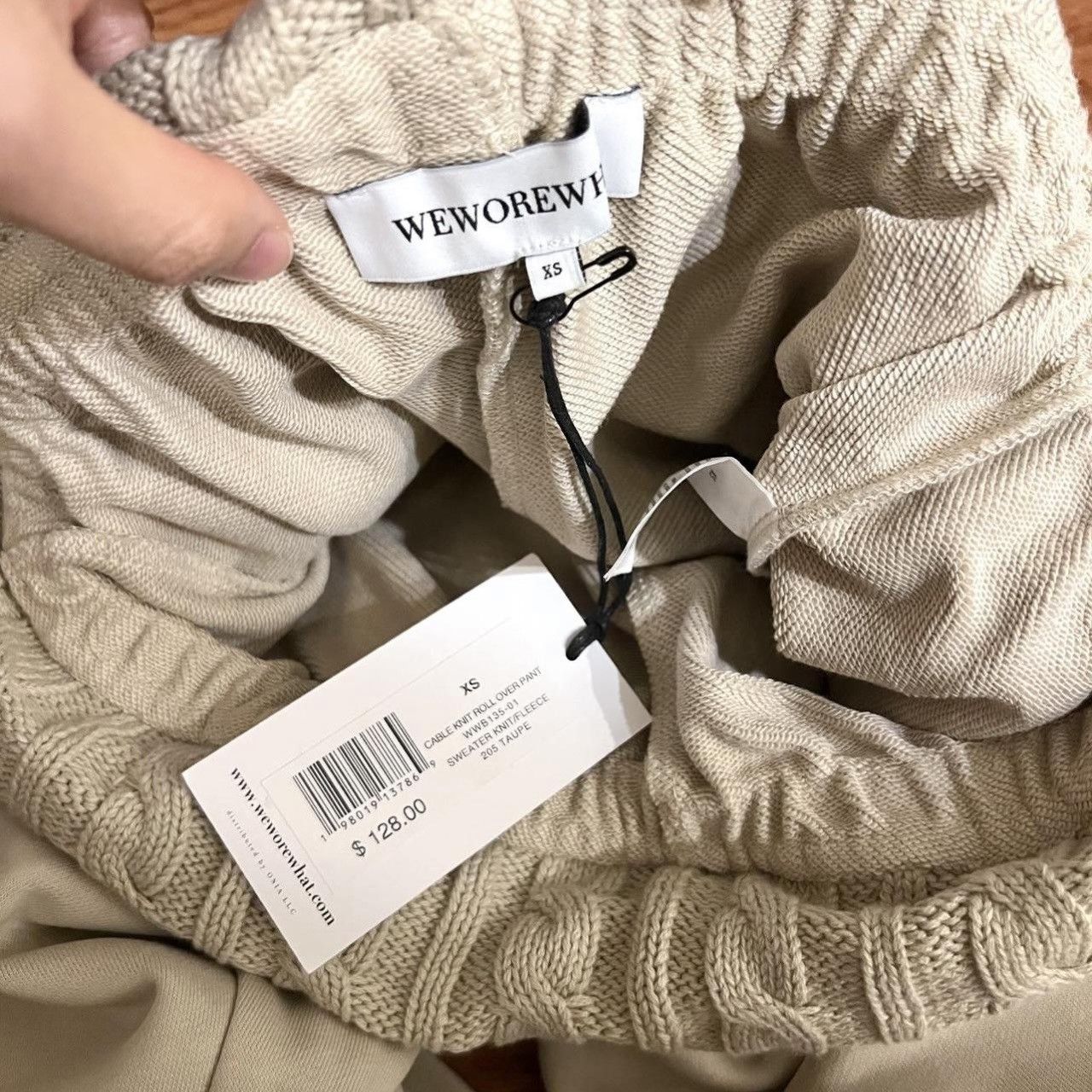 WeWoreWhat WeWoreWhat Cable Knit Roll Over Pants Taupe XS NWT Size 25" / US 0 / IT 36 - 5 Thumbnail