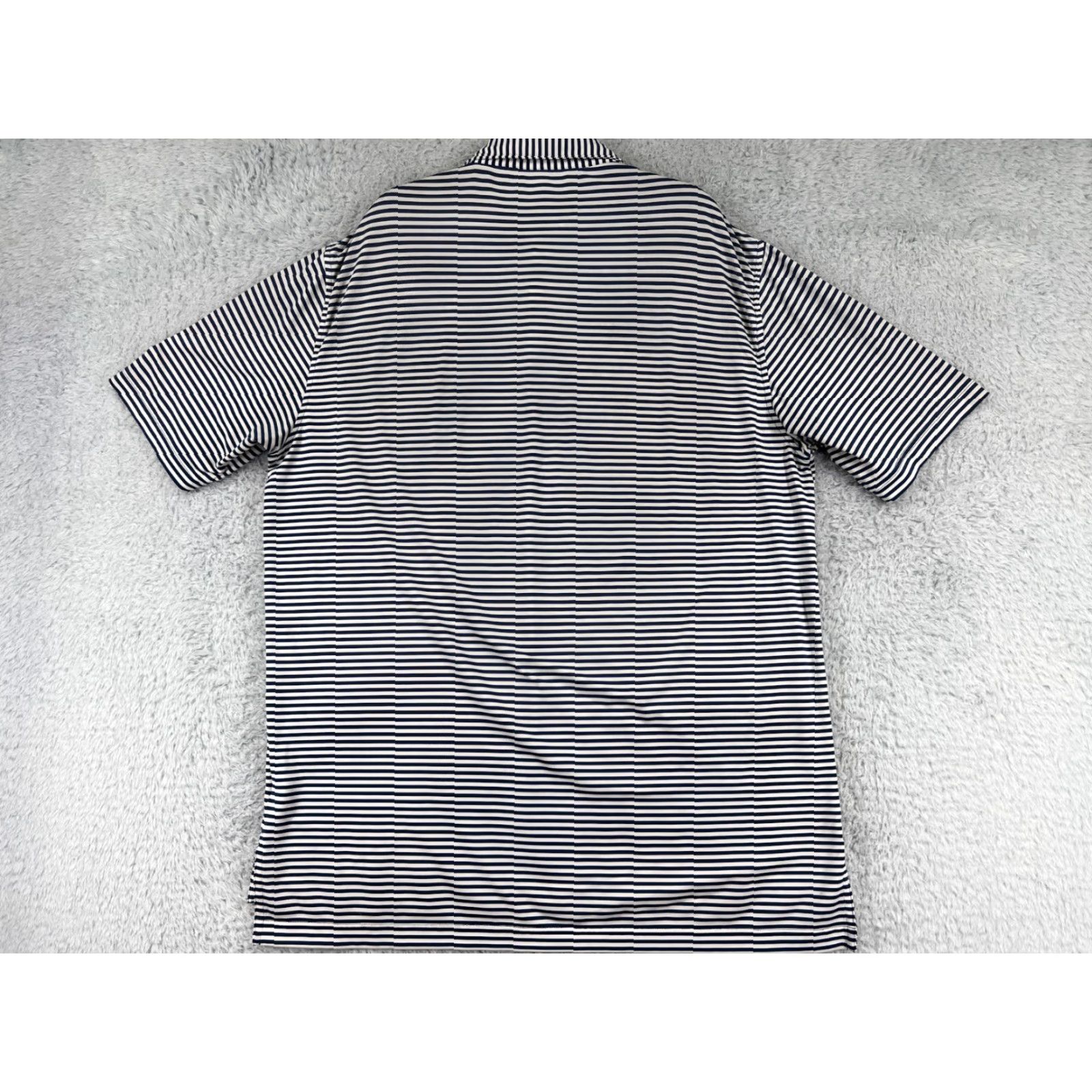Peter Millar Peter Millar Polo Shirt Mens Large Blue White Stripe Summer Comfort Polyester Size US L / EU 52-54 / 3 - 2 Thumbnail
