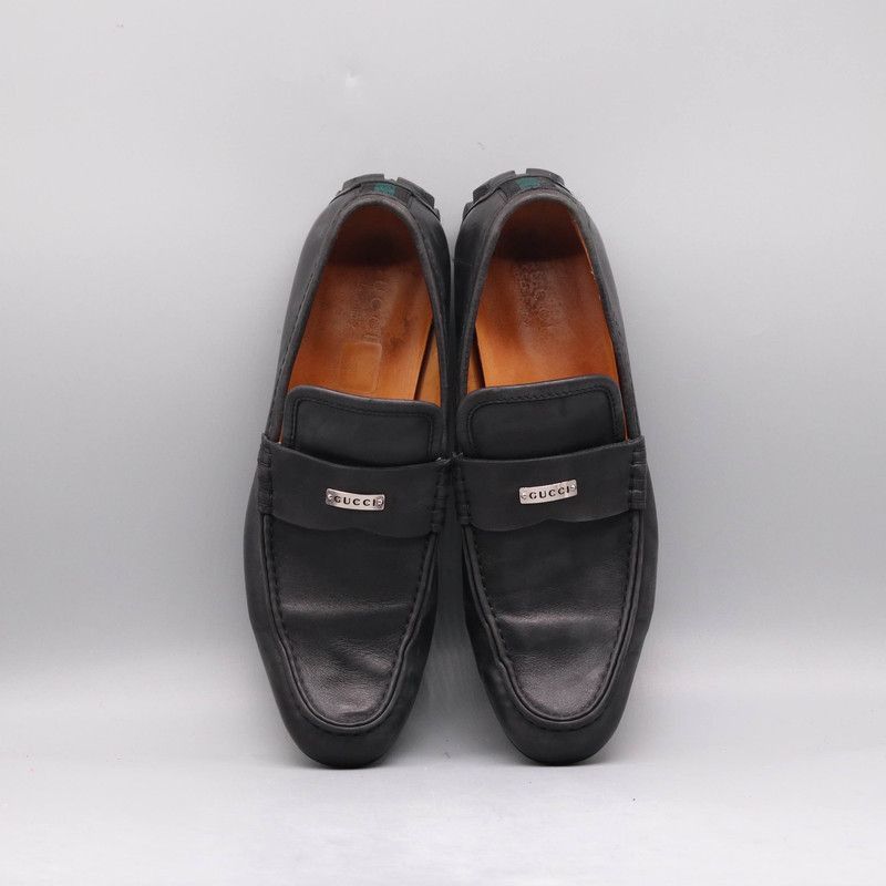 Gucci Gucci Leather Logo Loafers for Men -2508 Size US 8 / EU 41 - 9 Thumbnail
