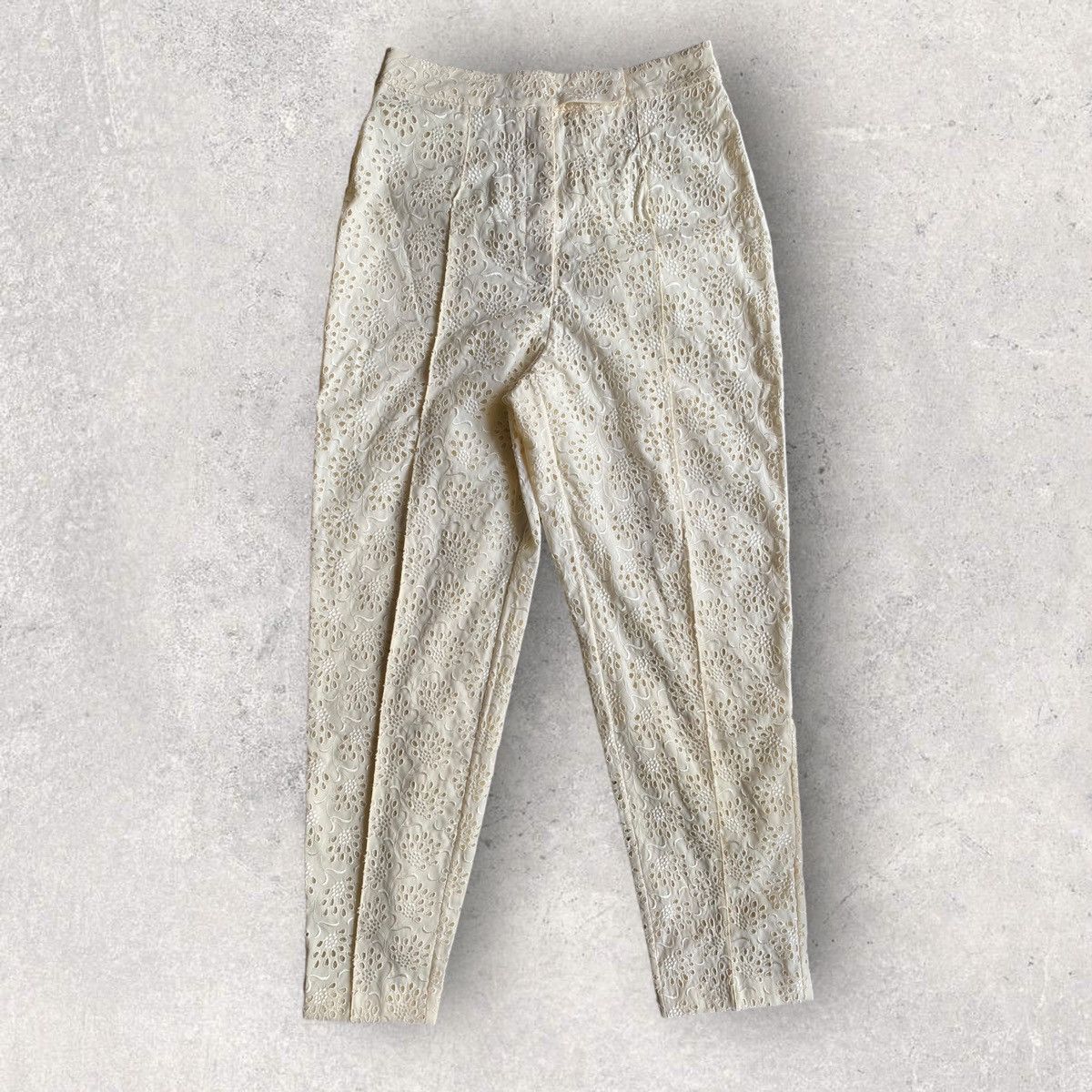 John Galliano Vintage 1996 Lace Perforate Pants Size 28" / US 6 / IT 42 - 2 Thumbnail