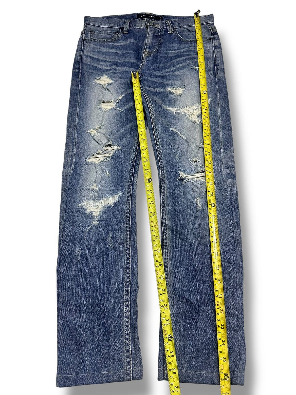 JACKROSE JACKROSE Vintage JAPAN Straight Jean Distressed & Faded Wash Size US 30 / EU 46 - 11 Thumbnail
