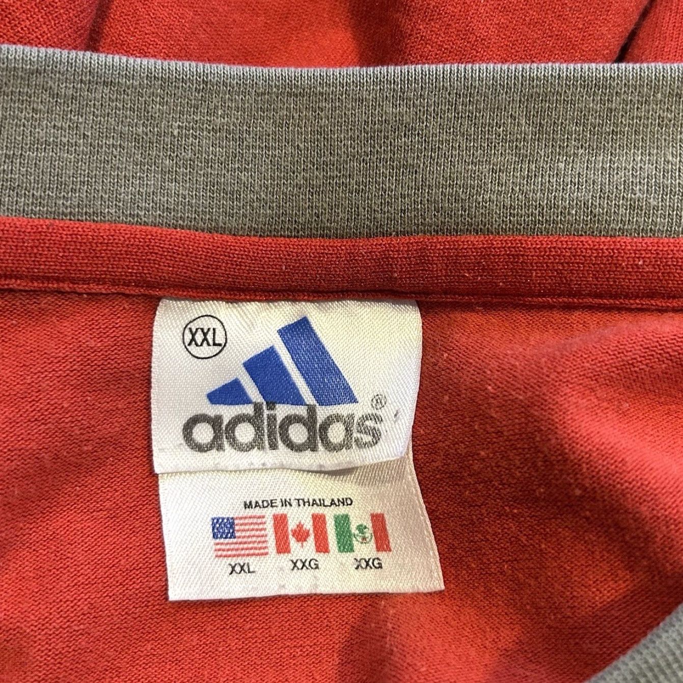 Adidas VINTAGE Adidas Jersey Soccer Red 2XL Embroidered Olive Green Three Stripes 90s Men Size US XXL / EU 58 / 5 - 5 Thumbnail