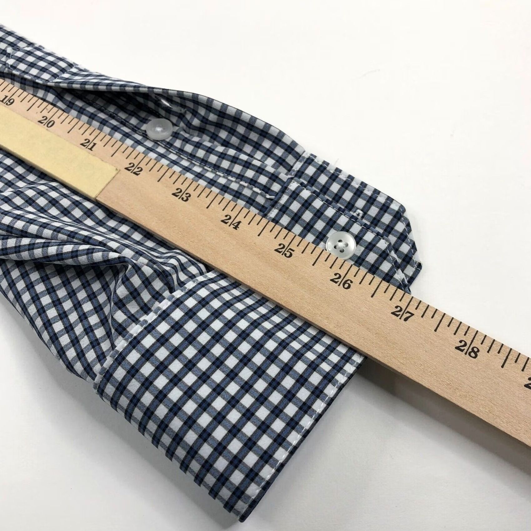 Mizzen+Main Mizzen + Main Mens Shirt XL Trim Fit Blue White Check Long Sleeve Button EUC Shirt Size US XL / EU 56 / 4 - 5 Thumbnail
