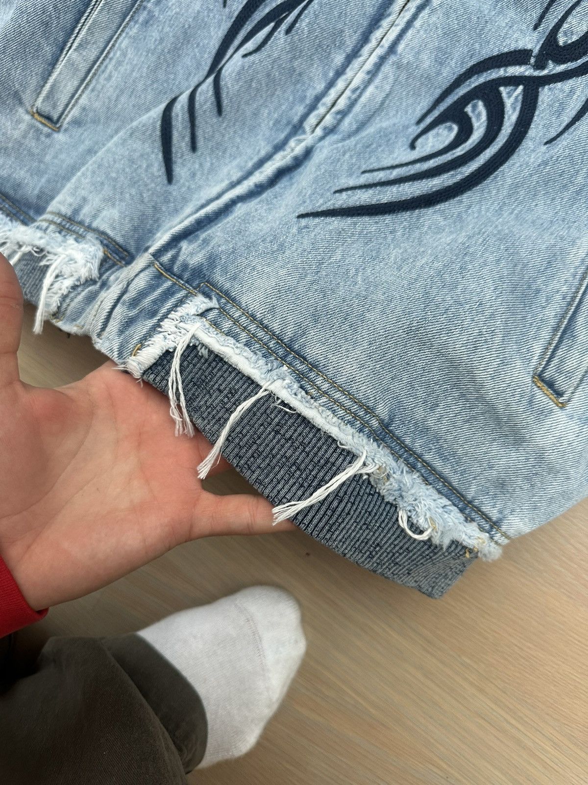 Stingwater tribal denim hooded jacket