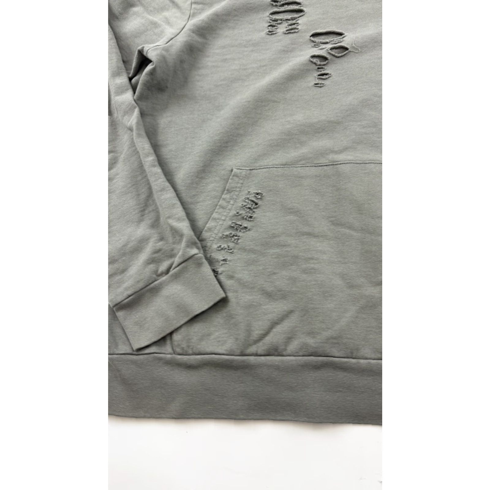 Topman Topman Hoodie Mens Medium Gray Distressed Pullover 100% Cotton Grunge Streetwear Size US M / EU 48-50 / 2 - 3 Thumbnail