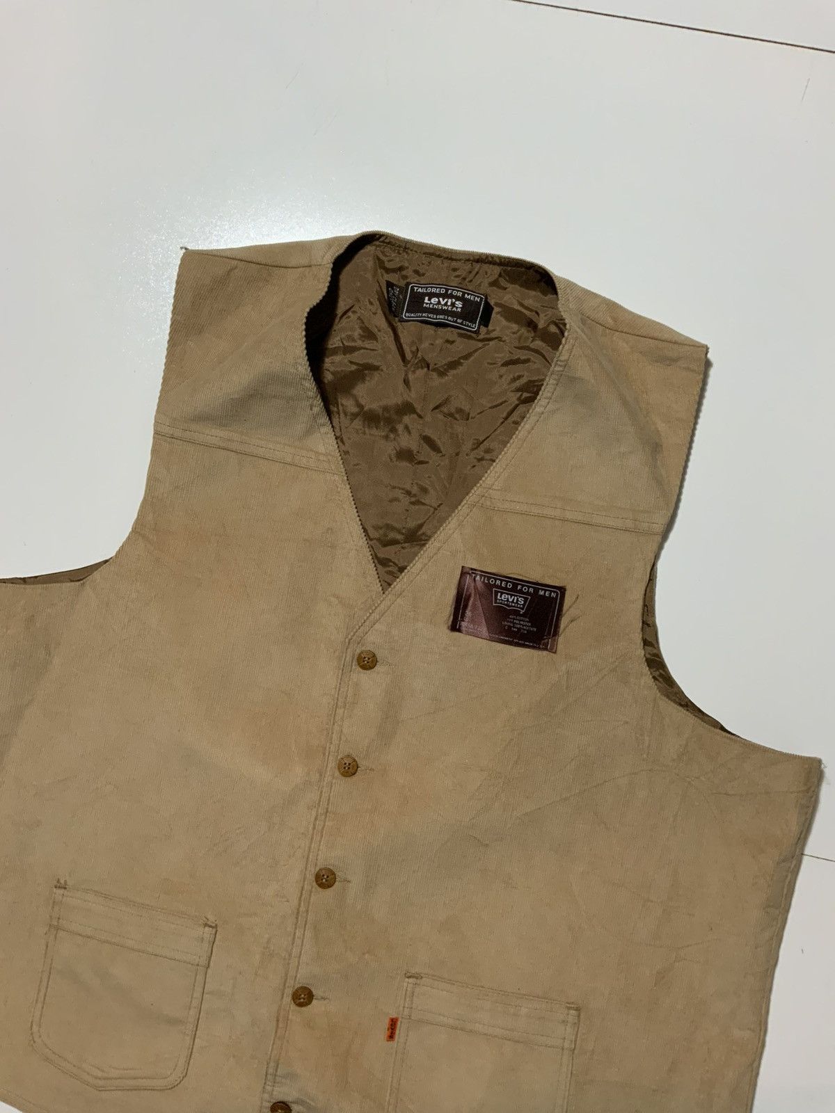 Levi's 70s 80s Levi’s Orange Tab Corduroy Tailored Vest Jacket Size US XXL / EU 58 / 5 - 3 Thumbnail