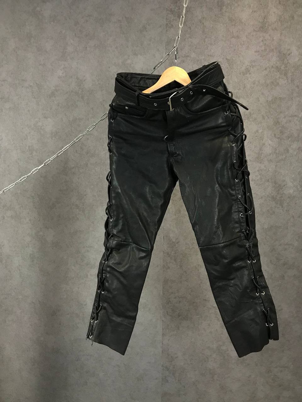 Leather Leather hype Y2K Travis Scott style pants Size US 30 / EU 46 - 1 Thumbnail