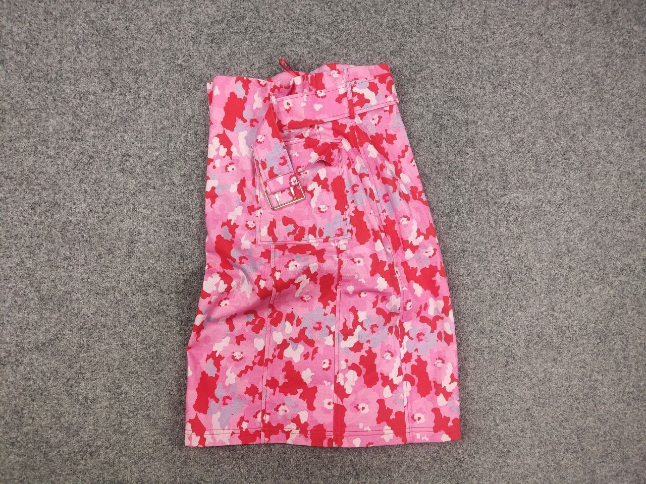 Vintage Manoush Design Bright pink camo belt mid-length Pocket skirt Size 28" / US 6 / IT 42 - 10 Thumbnail