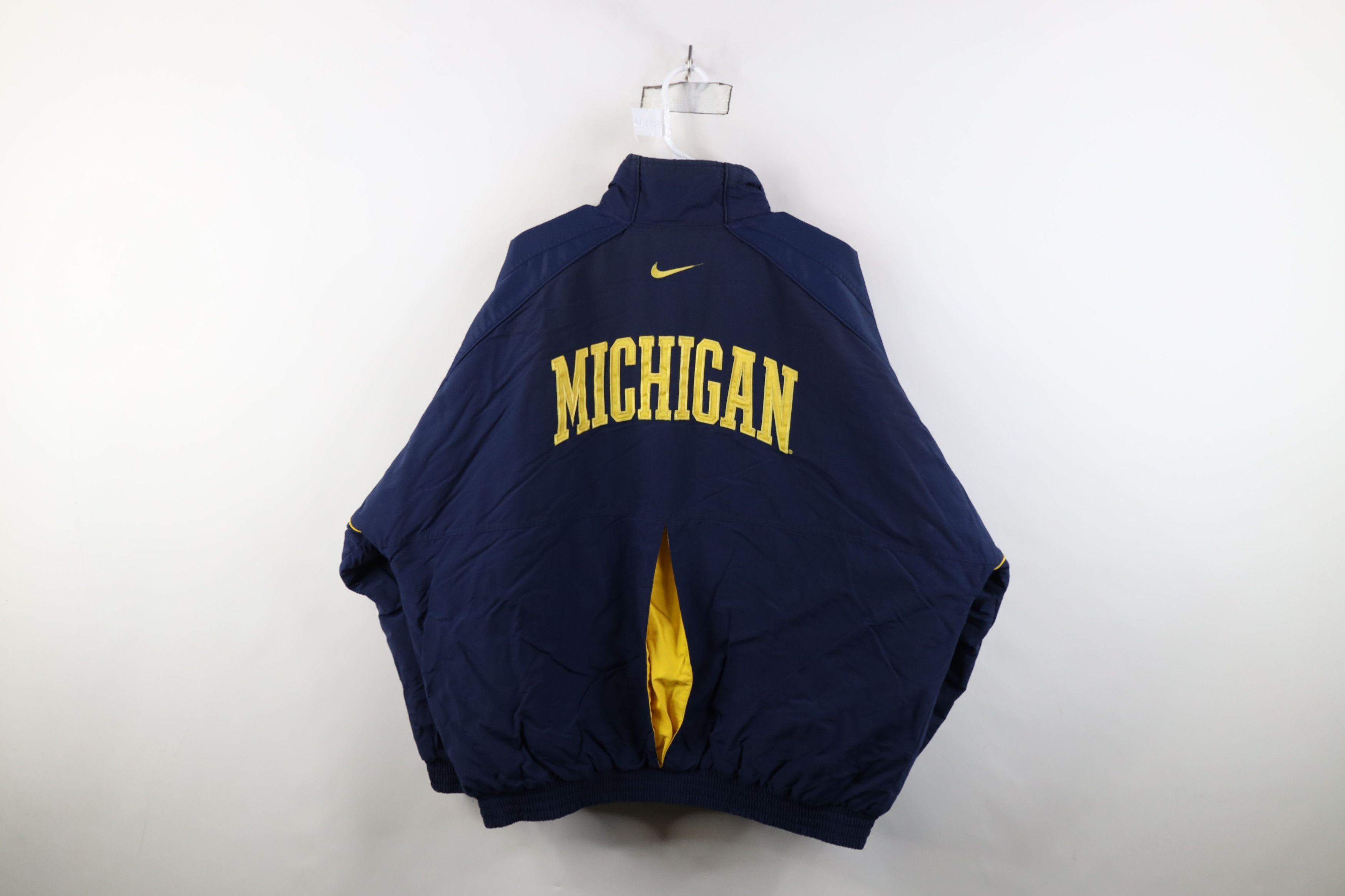 Nike Vintage 90s Nike University of Michigan Bomber Jacket Blue Size US XL / EU 56 / 4 - 14 Thumbnail