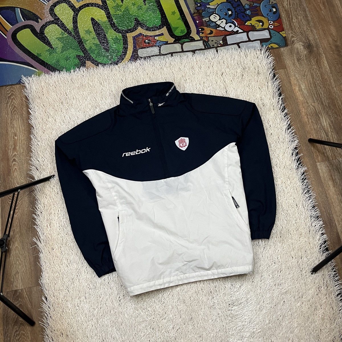 Reebok Vintage LIVERPOOL 2001 2002 1/2 Zip Training Jacket Reebok Size US L / EU 52-54 / 3 - 1 Thumbnail