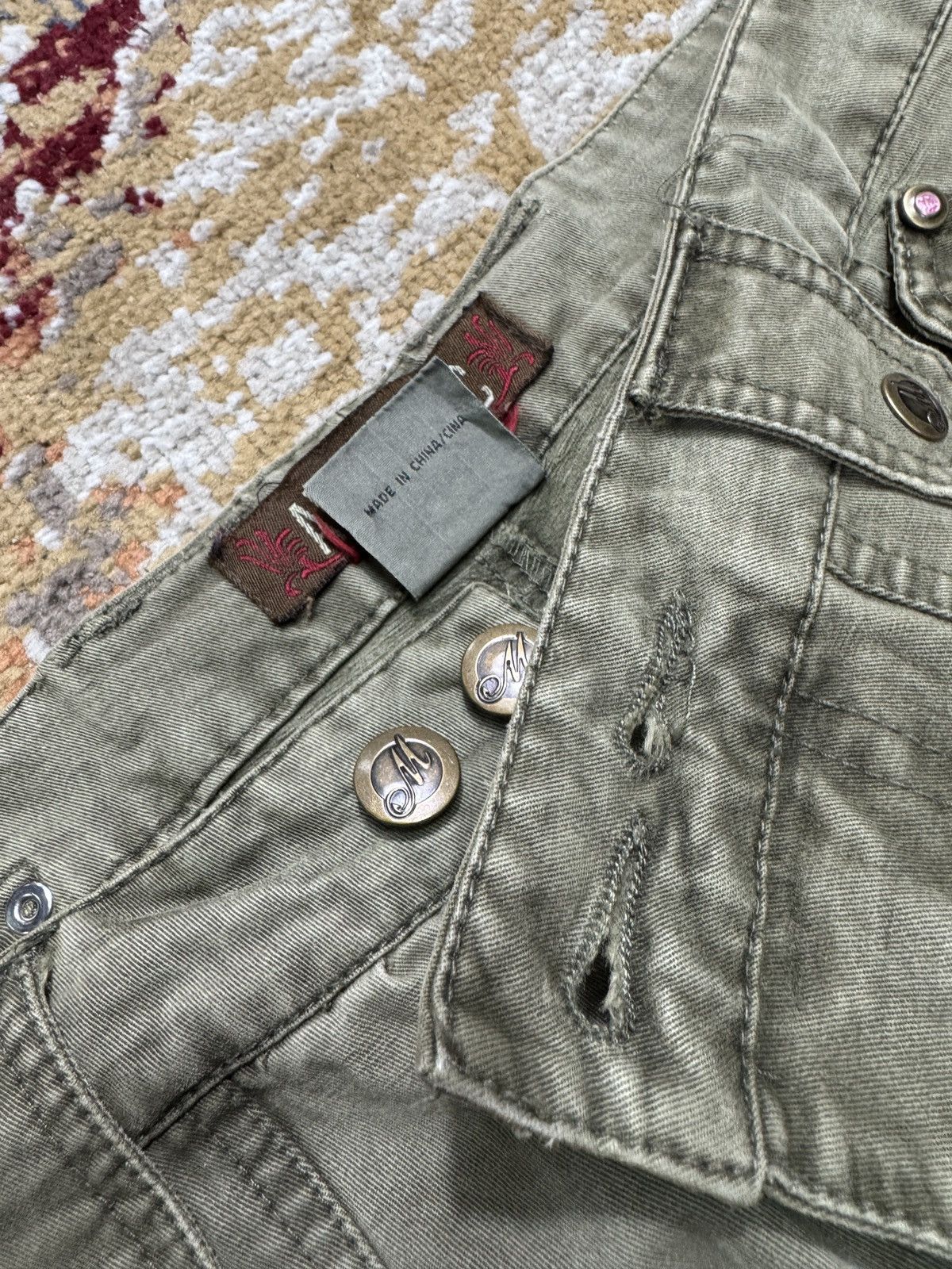 20471120 ᶠᵃⁿᶜʸᵍᵘʸ BNWT Cargo Y2K Pants Bondage Vintage Denim Size US 30 / EU 46 - 6 Thumbnail