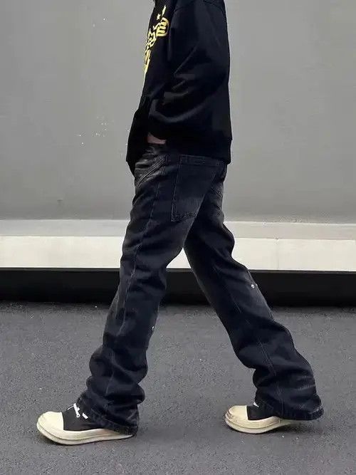 Handmade × Japanese Brand × Jean Vintage washed straight leg versatile jeans Size US 32 / EU 48 - 3 Thumbnail