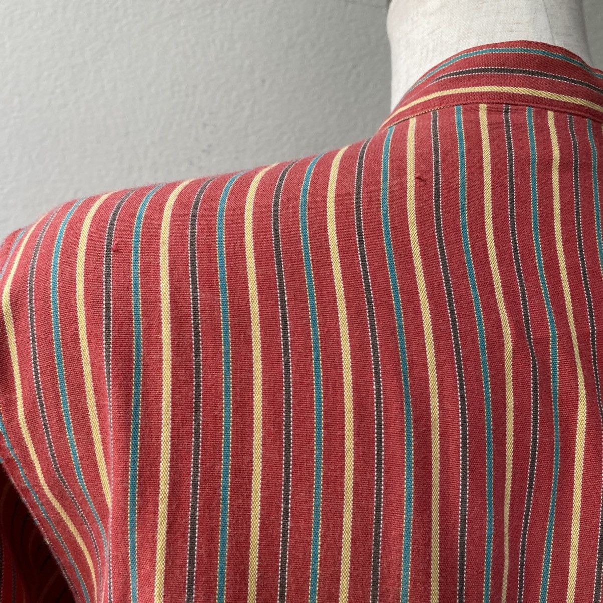 Kenzo Kenzo Vivid Red Stripe Mandarin Blouse Size M / US 6-8 / IT 42-44 - 11 Thumbnail