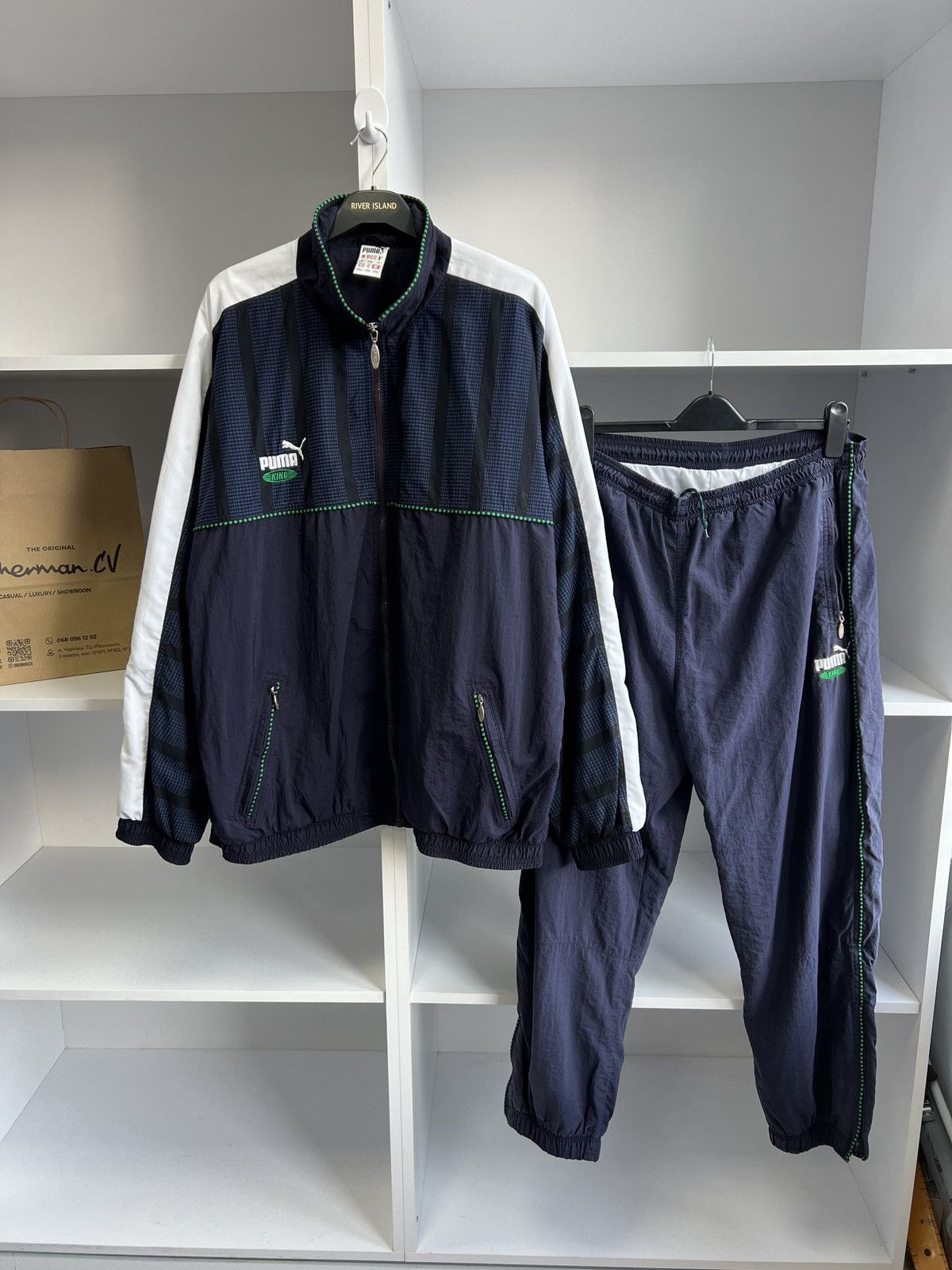 Puma × Vintage Vintage Puma Y2k Streetwear Denim Navy Suit Size US XXL / EU 58 / 5 - 1 Thumbnail