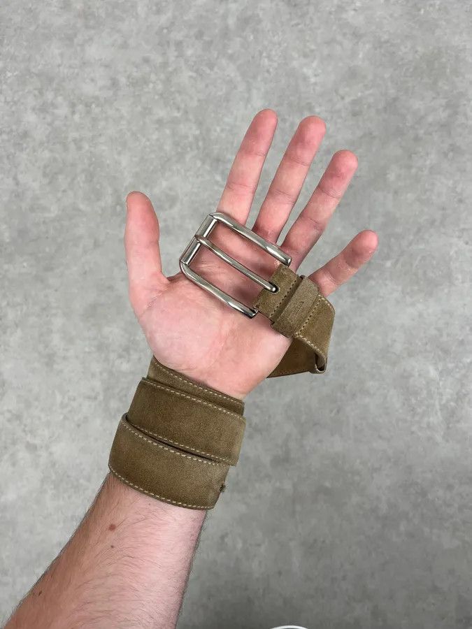 Prada 2000s Prada Camel Eroded Leather Belt Size ONE SIZE - 2 Thumbnail