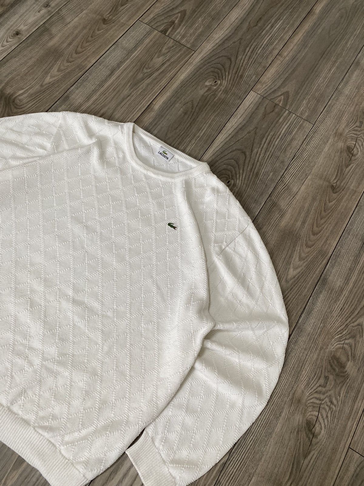 Lacoste Vintage Lacoste Crew Neck White Sweater Mens Size 8 Size US XXL / EU 58 / 5 - 4 Thumbnail