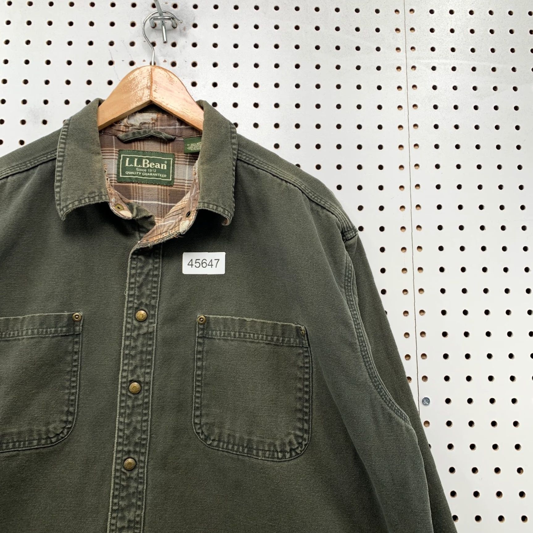 Vintage VINTAGE LL Bean Canvas Shirt Snap Jacket Mens XL Tall Green Flannel Lined XLT Outdoor Size US XL / EU 56 / 4 - 7 Thumbnail