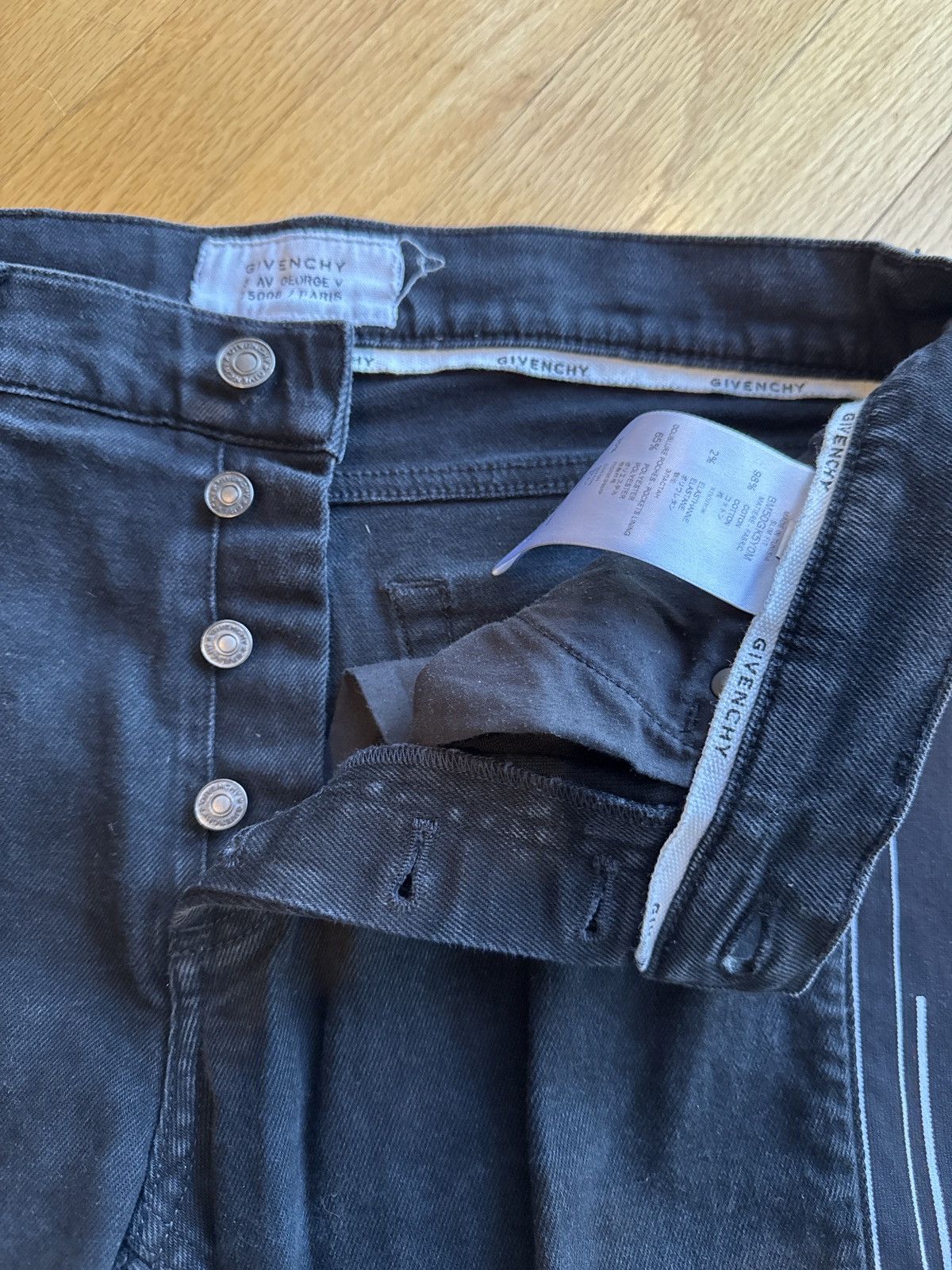 Givenchy Givenchy Side Stripe Black Denim Size US 32 / EU 48 - 5 Thumbnail