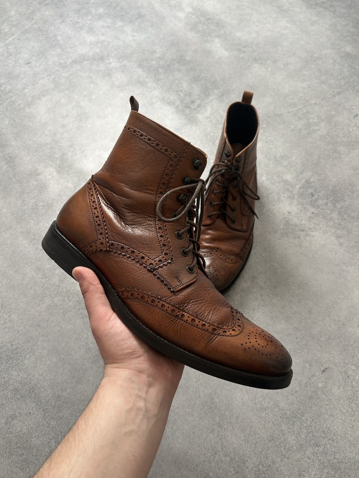 Testoni A. Testoni brown leather brogue lace-up boots mens 11,5 Us Size US 11.5 / EU 44-45 - 3 Thumbnail
