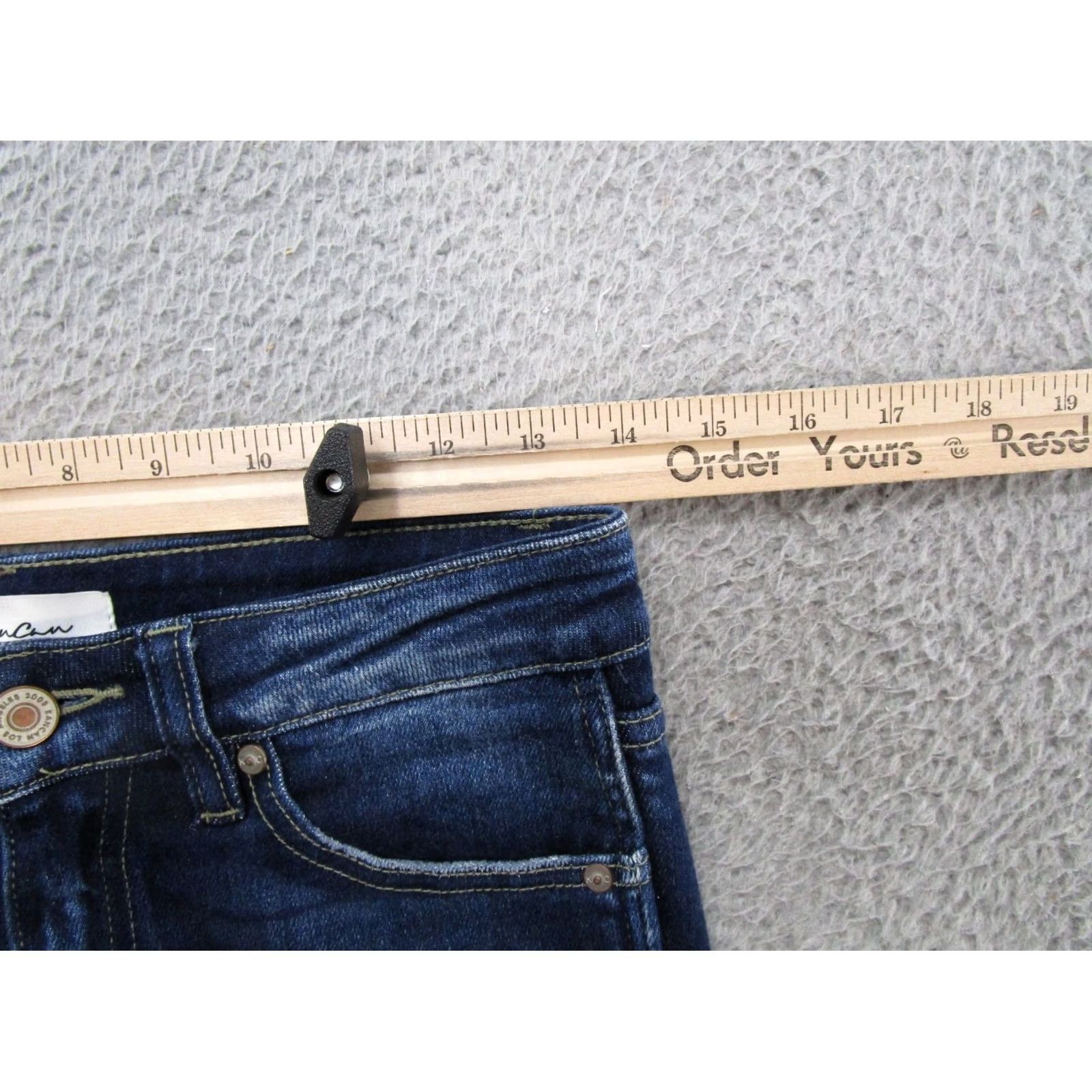 Vintage Kancan Dark Wash Stretch Ankle Skinny Jeans Women's 26 Distressed Size 5/26 Blue Size 26" / US 2 / IT 38 - 6 Thumbnail