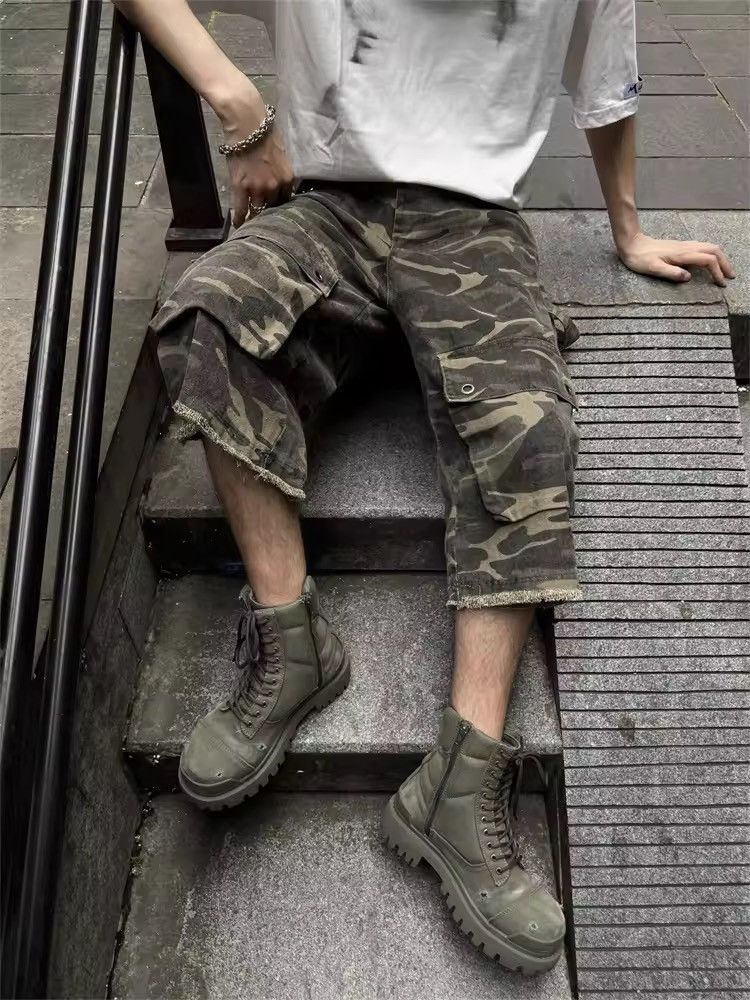 Japanese Brand Camo Cargo Baggy Shorts Pant Size US 29 - 2 Thumbnail