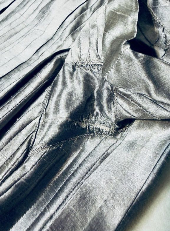 Other VTG 1950 Silver Taffeta Dress Pleated Full Skirt Handmade XS Size XS / US 0-2 / IT 36-38 - 4 Thumbnail