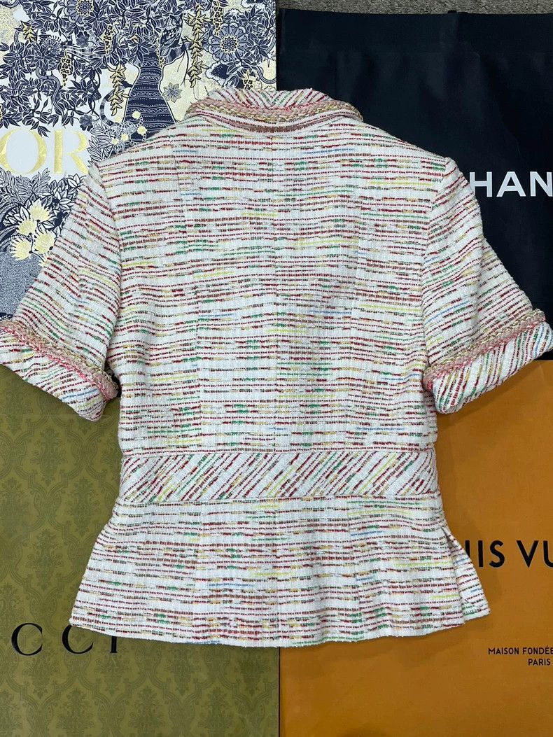Chanel chanel Beach series colour block pink tweed short-sleeved Size XS / US 0-2 / IT 36-38 - 3 Thumbnail