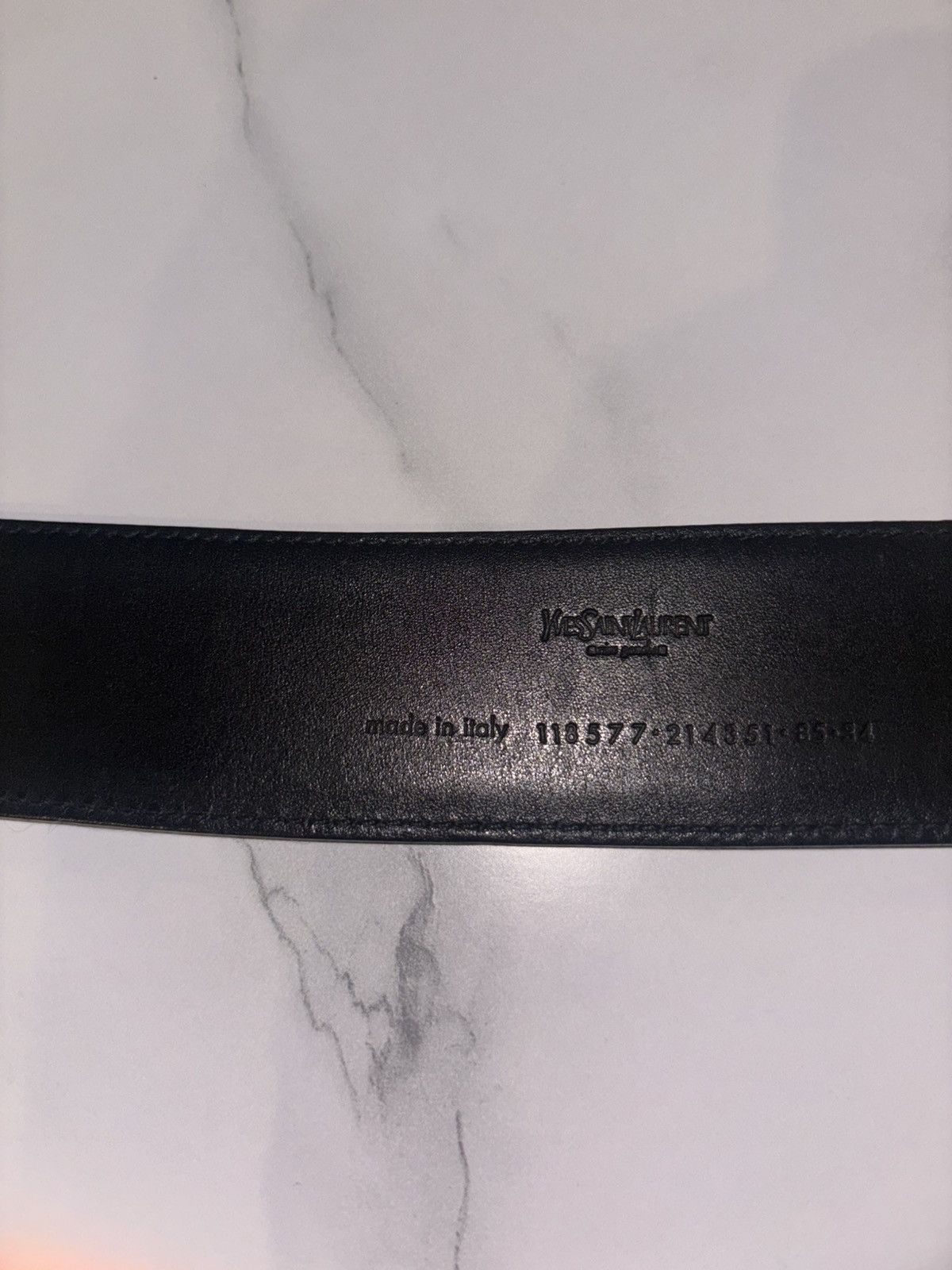 Yves Saint Laurent YVES SAINT LAURENT YSL BIG LOGO BELT Size 34 - 7 Thumbnail