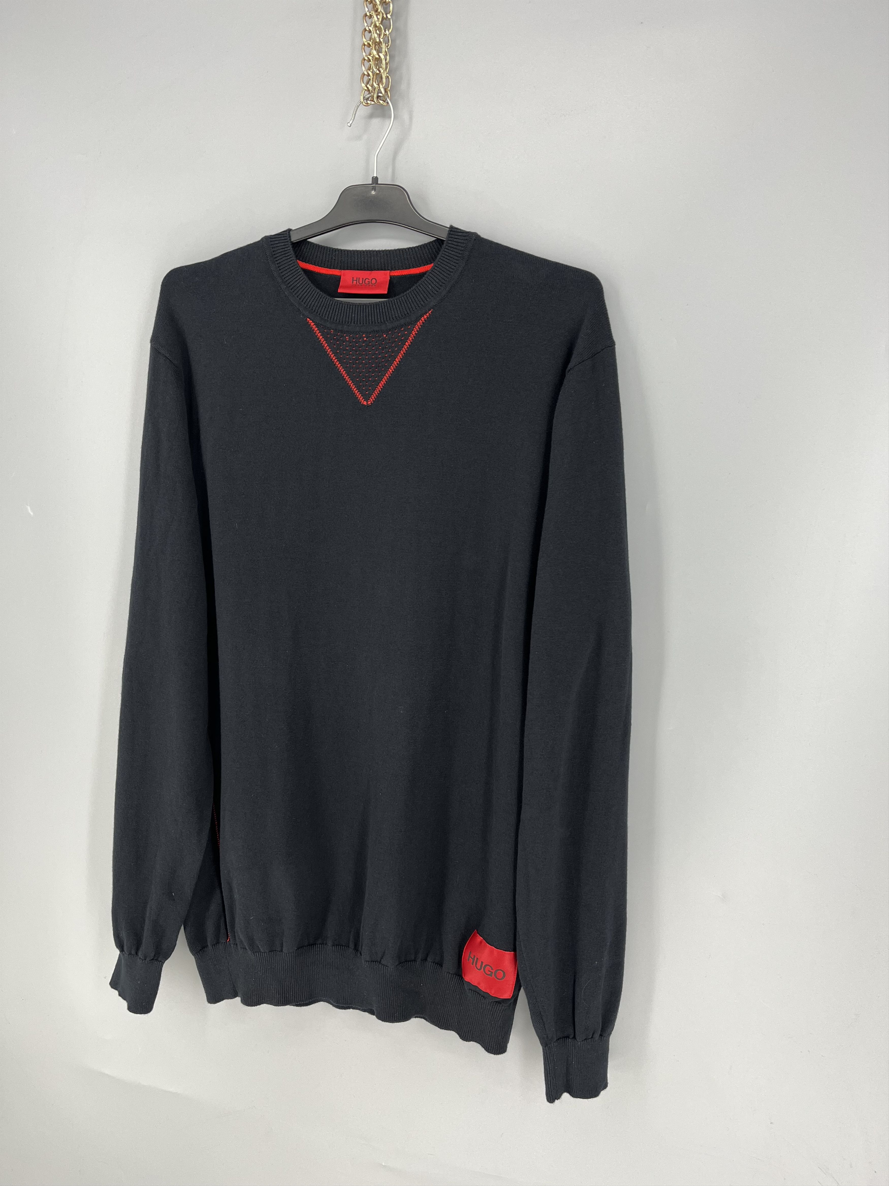 Hugo Boss HUGO BOSS Sdorito Sweater XL Black Red 100% Cotton Size US XL / EU 56 / 4 - 3 Thumbnail