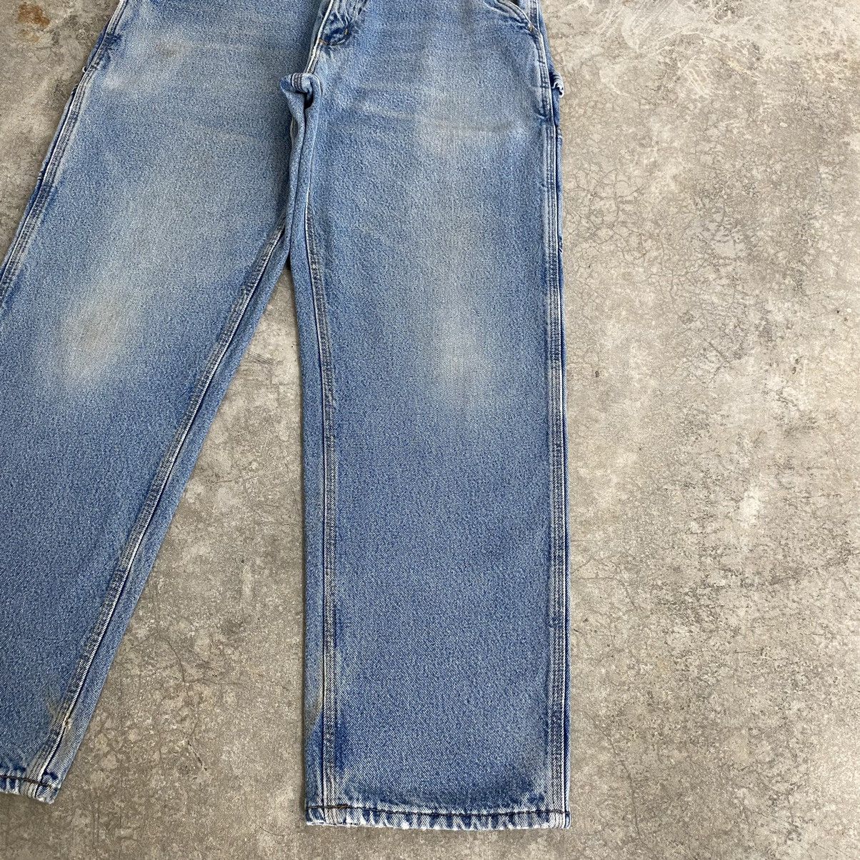 Carhartt VTG Carhartt Blanket Lined Faded Blue Carpenter Denim Jeans Size US 35 - 11 Thumbnail