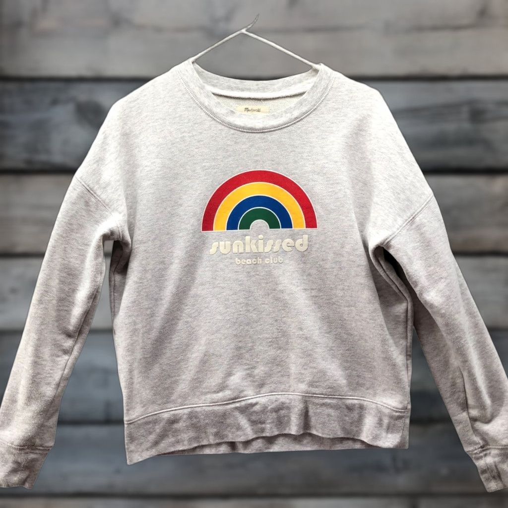 Madewell Madewell Sweatshirt Womens S Crew Gray Beach Club Graphic Mainstay Logo Pullover Long Sleeve Cotton Blend Fleece Casual Activewear Size S / US 4 / IT 40 - 1 Thumbnail