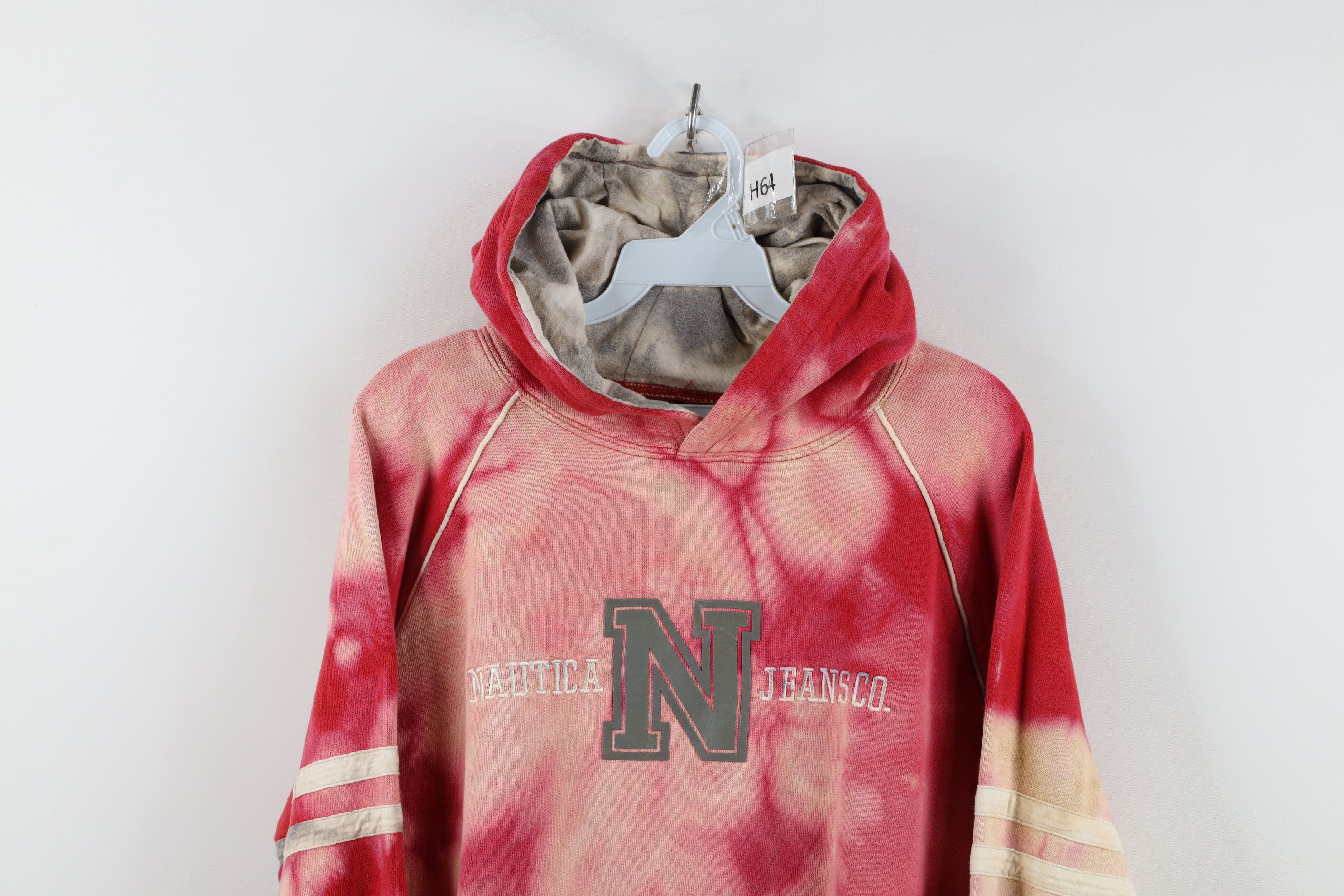 Nautica Vintage 90s Nautica Spell Acid Wash Hoodie Sweatshirt Red Size US M / EU 48-50 / 2 - 2 Thumbnail
