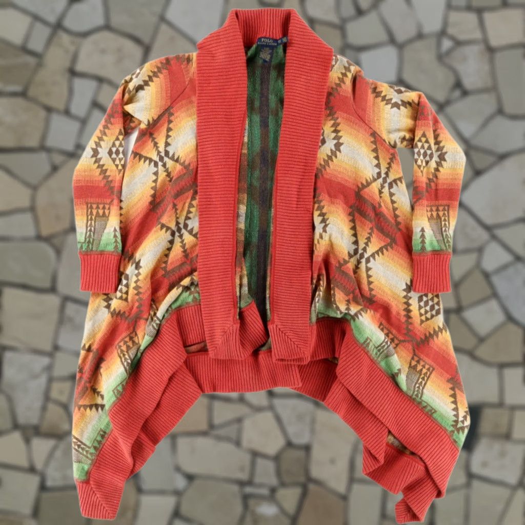 Polo Ralph Lauren Polo Ralph Lauren Aztec Cardigan Drape All Over Print Long Sleeve Sweater Women's XS Size XS / US 0-2 / IT 36-38 - 1 Thumbnail