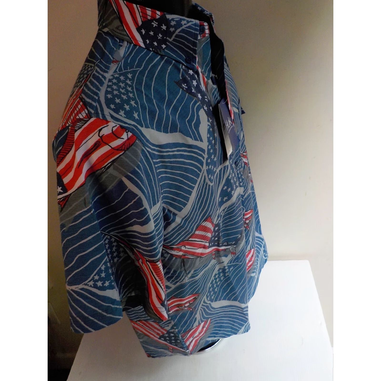 Vintage HUK Kona Fins N Stripes SS Fishing Shirt Red/Blue/White NWT SZ S Button-Up Polo Shirt Mens Size US S / EU 44-46 / 1 - 3 Thumbnail