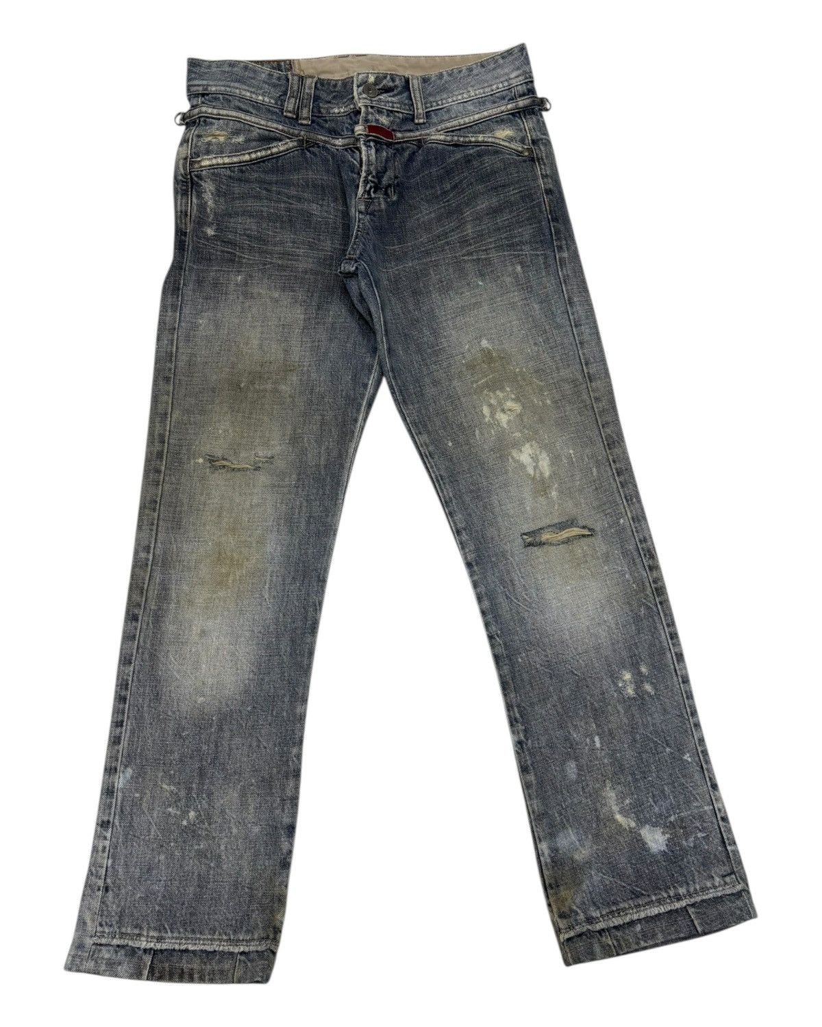 Marithe + Francois Girbaud 🔥MARITHE FRANCOIS GIRBAUD MUD RUSTY DISTRESS PAINTER JEANS Size 29" - 3 Thumbnail