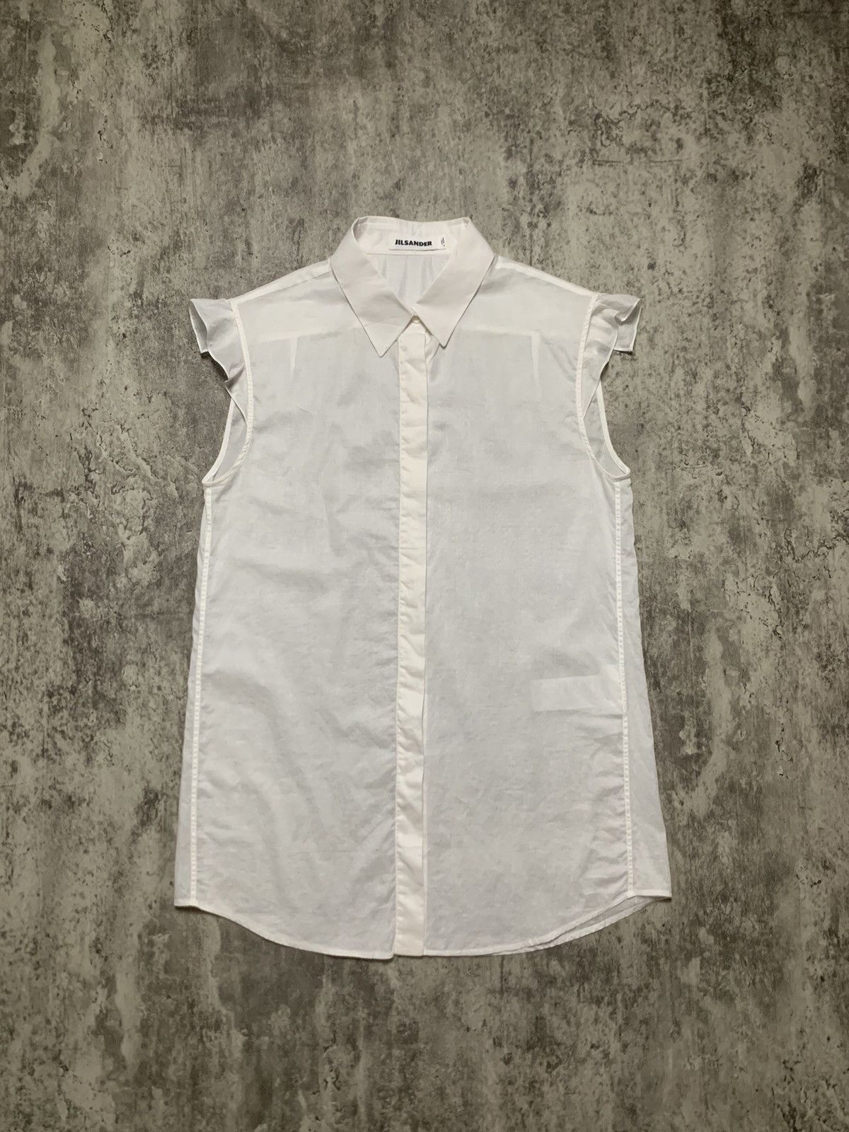 Jil Sander Jill Sander Sleeveless White Button Up Size XXS / US 00 / IT 34 - 1 Thumbnail