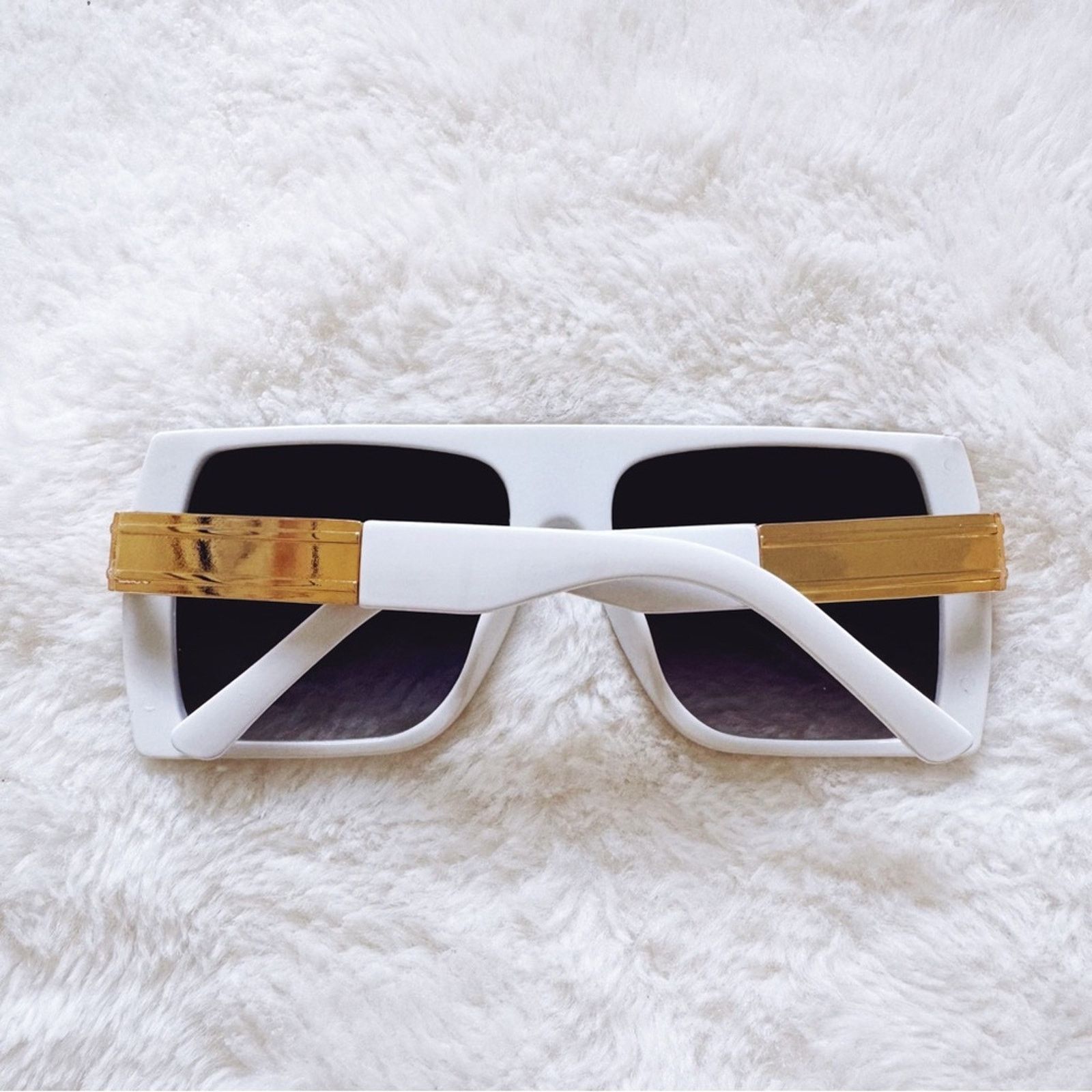 Other Inez White Oversized Square Sunglasses Size ONE SIZE - 10 Thumbnail