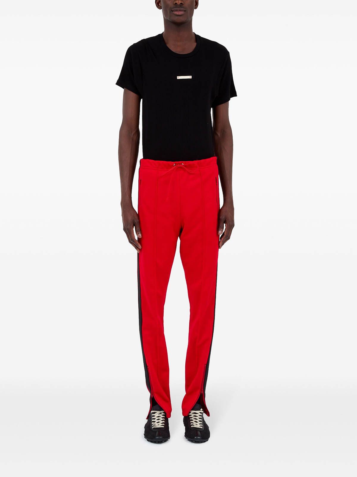 Maison Margiela o1w1db10126 Side-Stripe Track Pant in Red Size US 34 / EU 50 - 2 Thumbnail