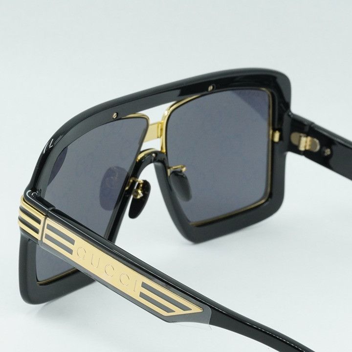 Gucci Gucci GG0900S 001 Sunglasses Black Aviator Frame, Grey Size ONE SIZE - 6 Thumbnail