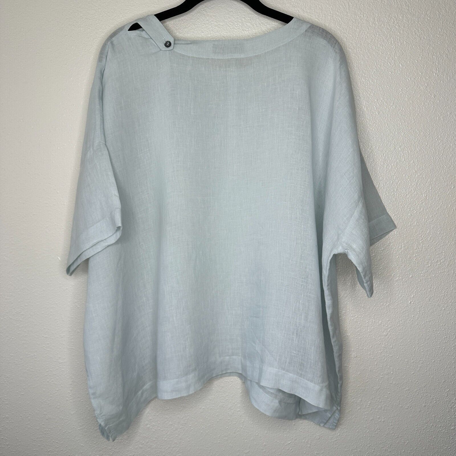eskandar Eskandar Light Blue Linen Short Sleeve Front Pocket Blouse 6 Size M / US 6-8 / IT 42-44 - 6 Thumbnail