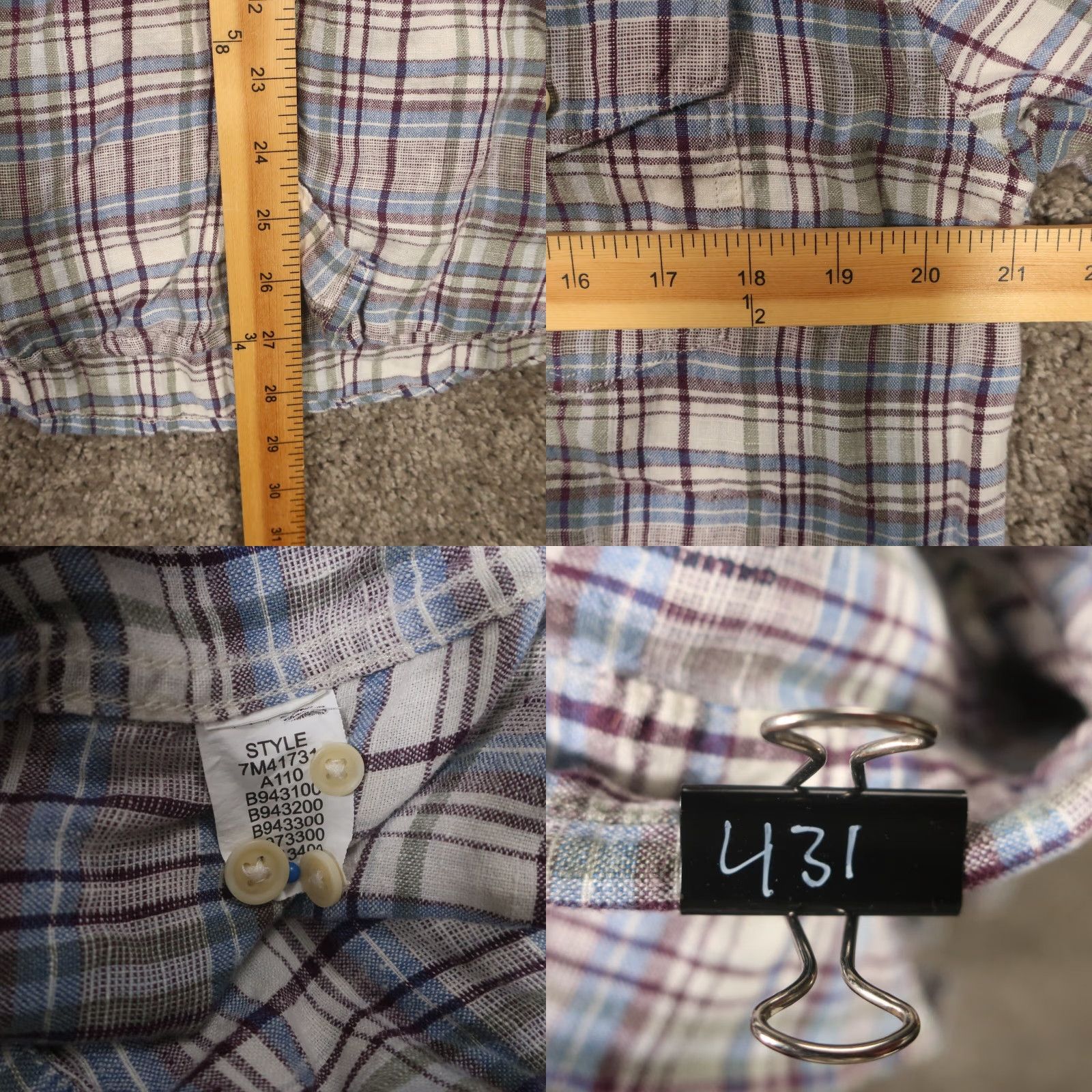 Lucky Brand Lucky Brand Linen Shirt Mens L Multicolor Plaid Button Up Long Sleeve EUC Size US L / EU 52-54 / 3 - 8 Thumbnail