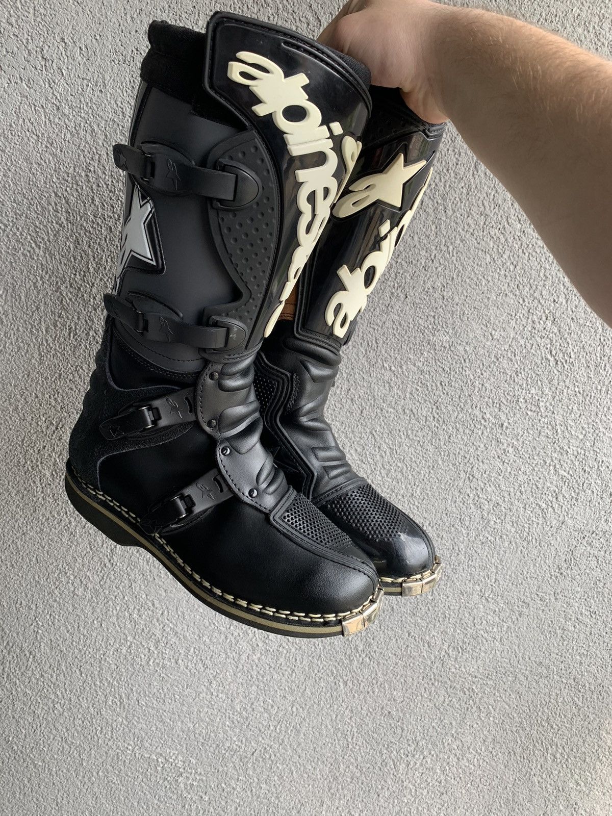 image of Alpinestars Boots Black & Brown Leather Tech Motocross Boots, Men's (Size 10)